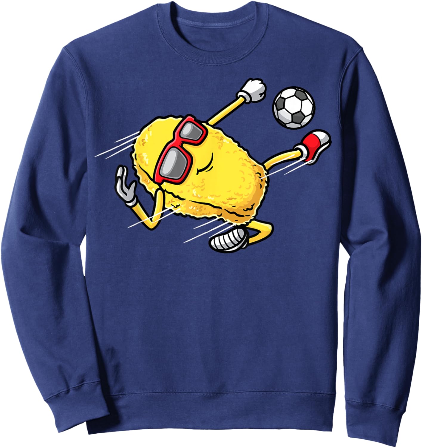 Soccer Player Chicken Nugget Playing Soccer Girls Boys Sweatshirt - Sweatshirt | Navy