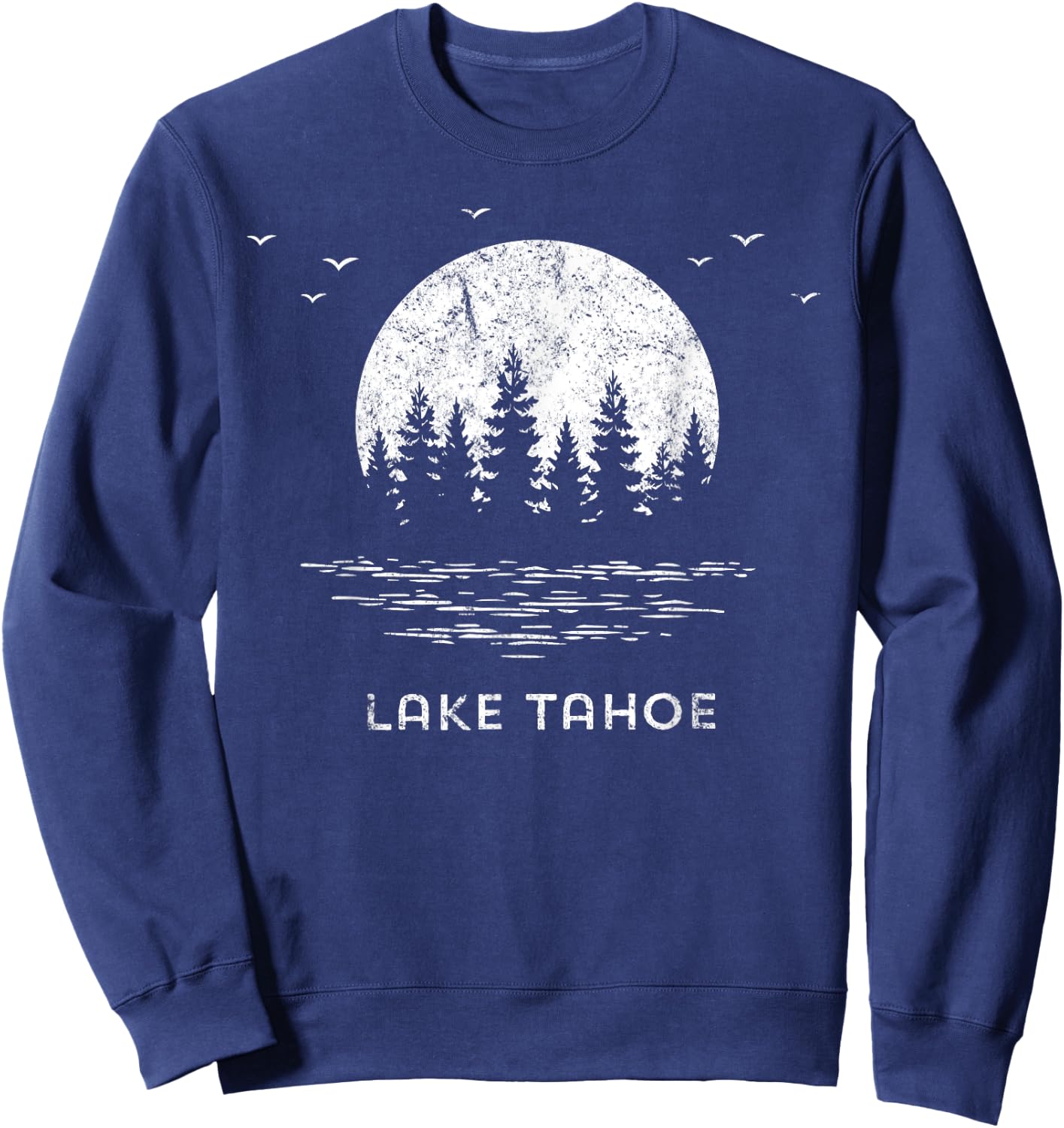 Lake Tahoe California/Nevada Mountain Resort Moon Trees Gift Sweatshirt - Sweatshirt | Navy