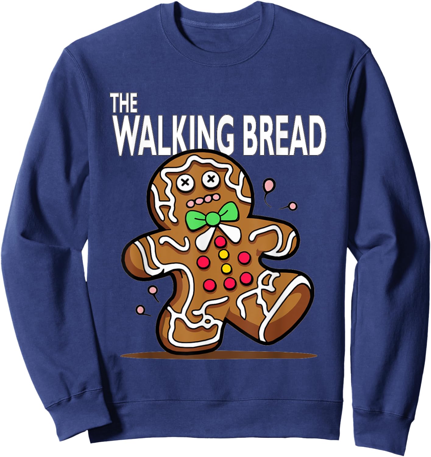 Zombie Gingerbread The Walking Bread Halloween Funny Sweatshirt - Sweatshirt | Navy