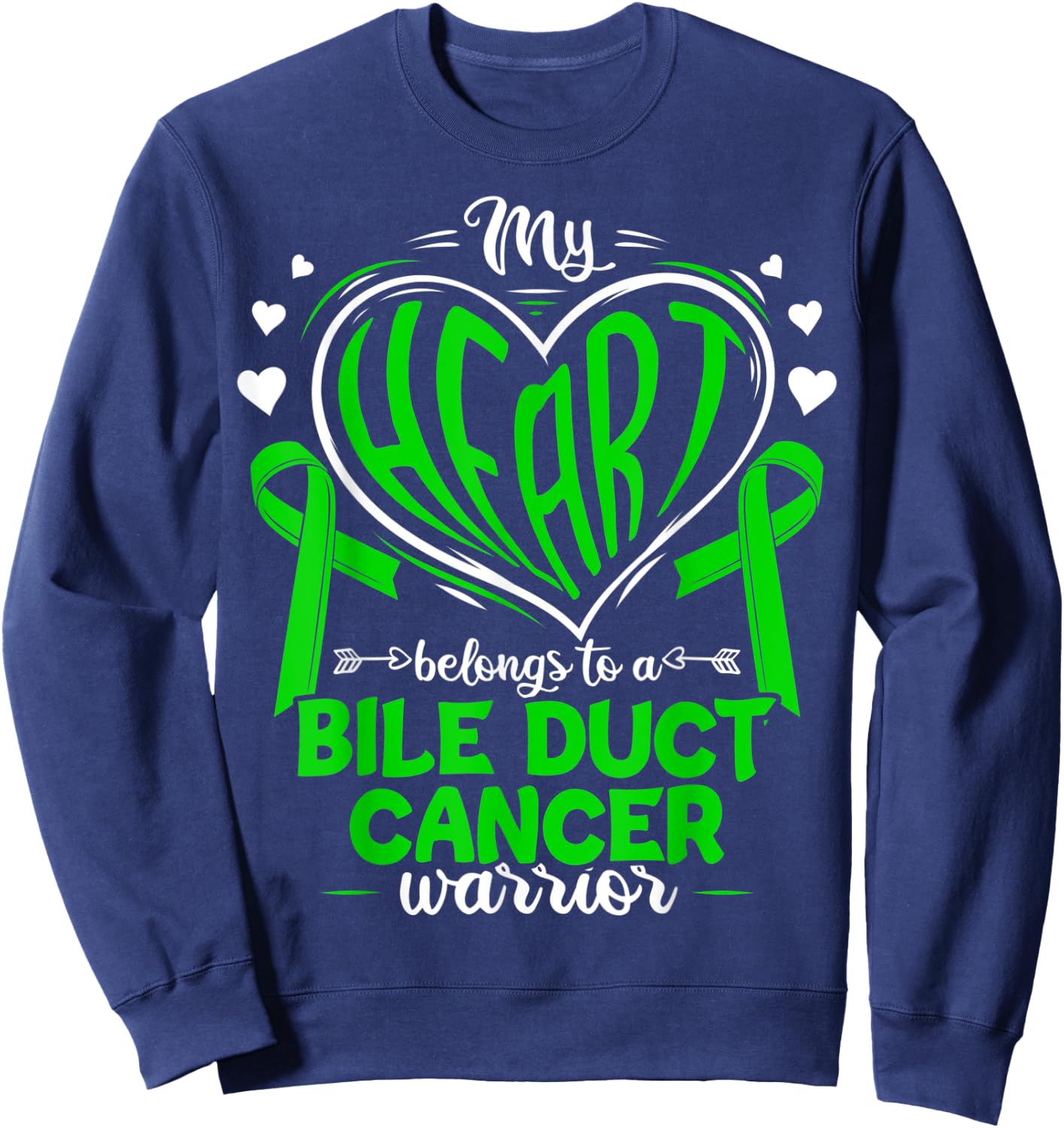 Cholangiocarcinoma Bile Duct Cancer Awareness Sweatshirt - Sweatshirt | Navy