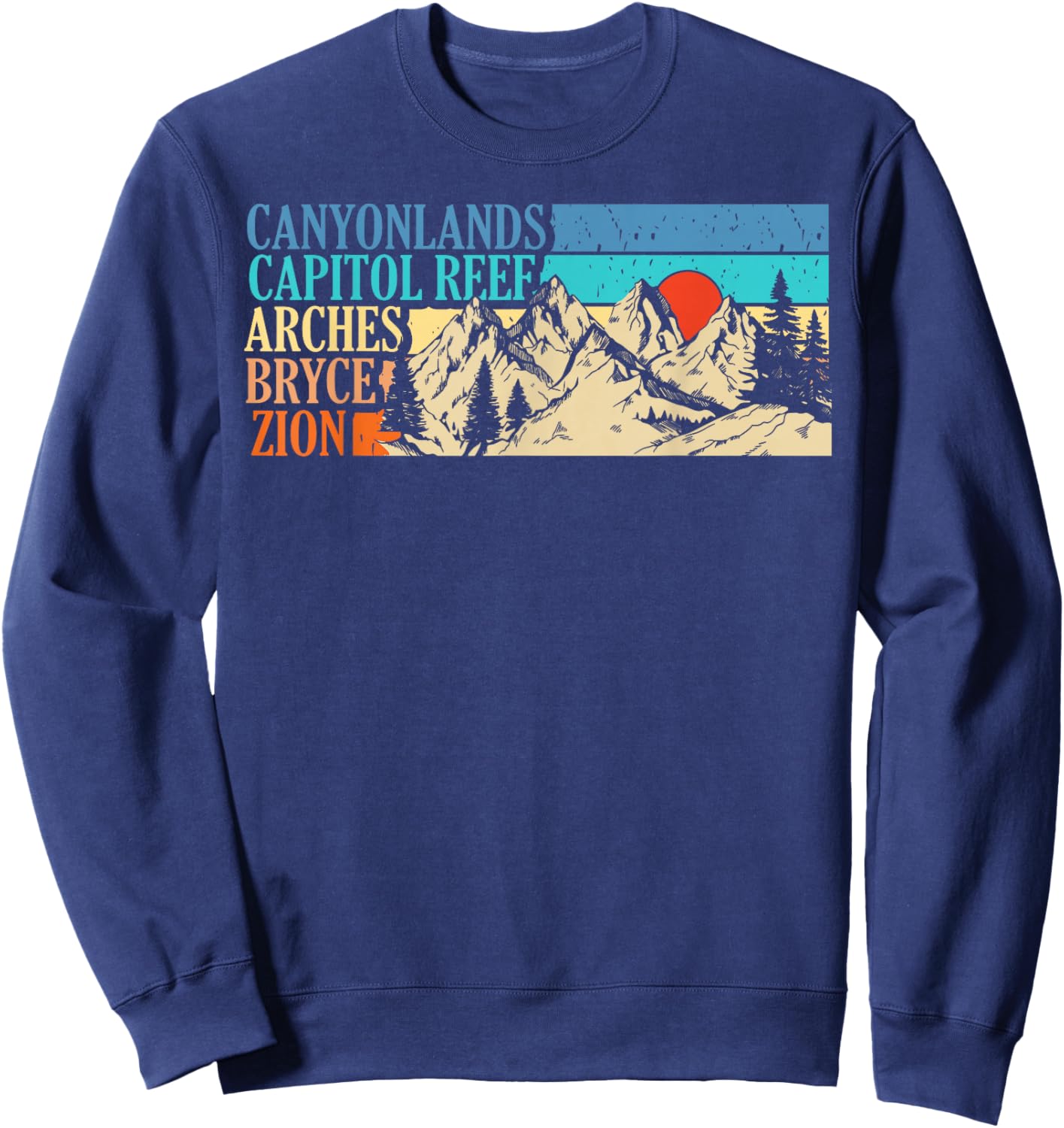 Vintage Utah Souvenir Big 5 Utah Mighty Five National Park Sweatshirt - Sweatshirt | Navy
