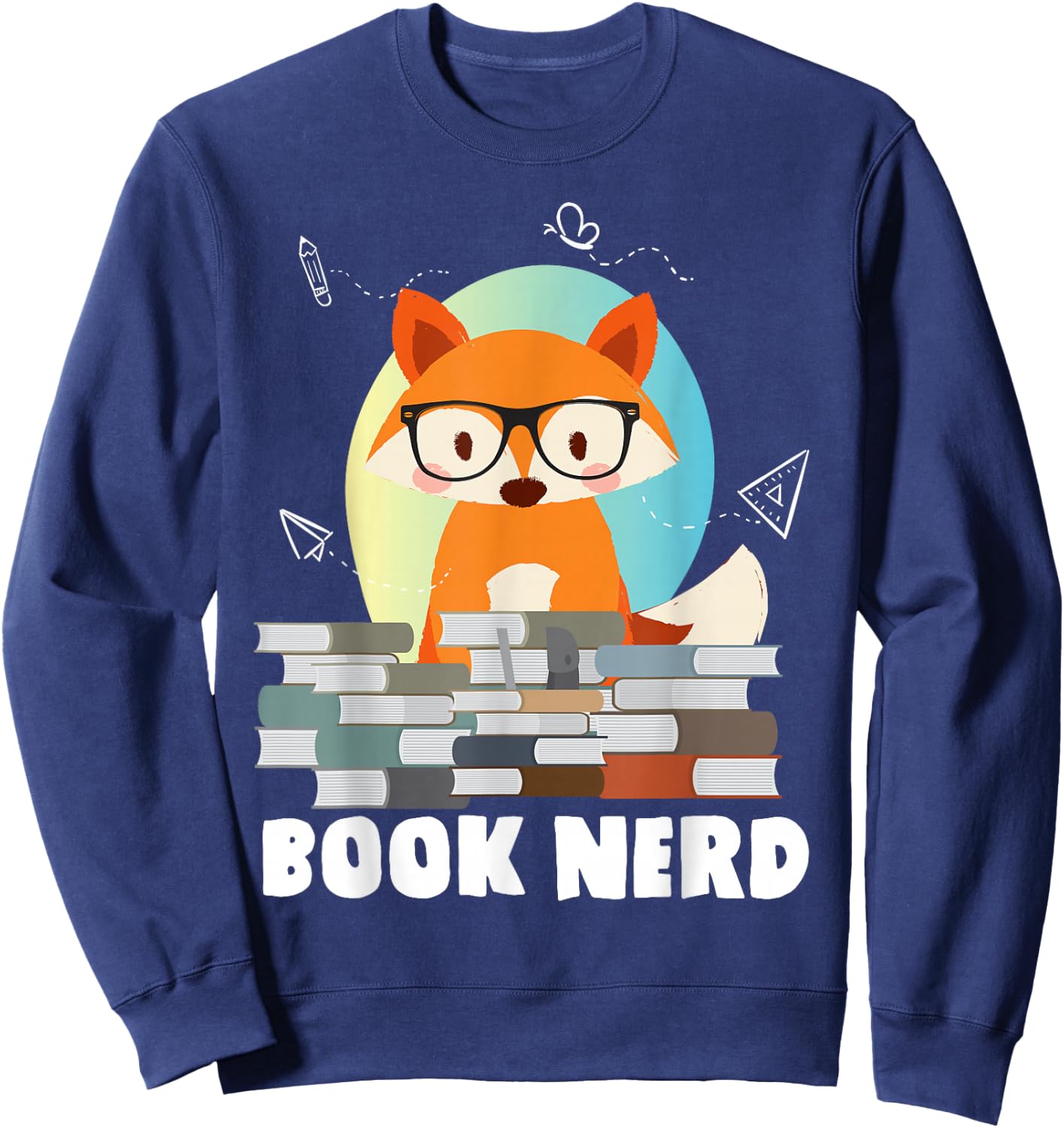 Bookworm Book Literature Novel Reading Rat Sweatshirt - Sweatshirt | Navy
