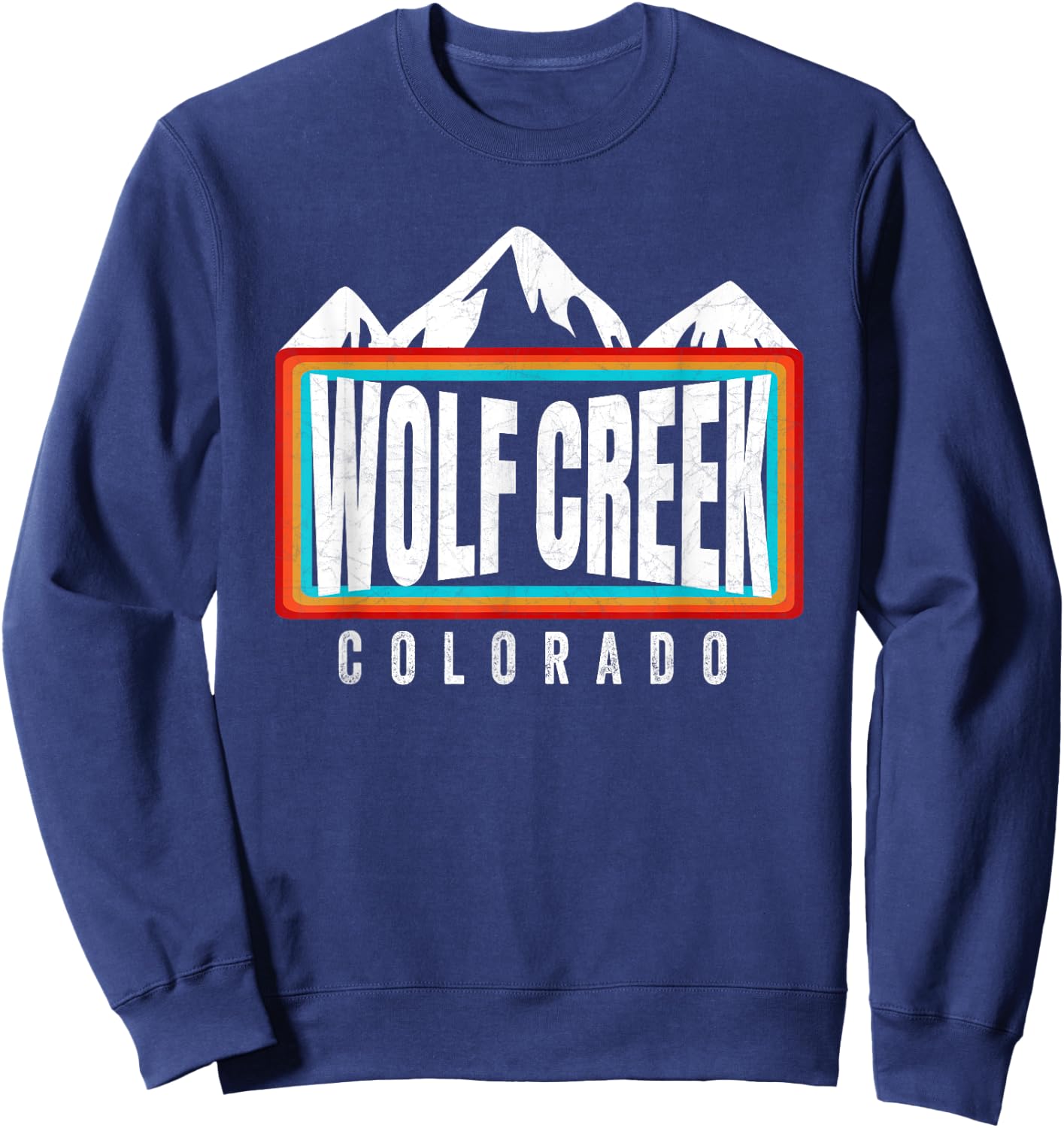 Throwback Wolf Creek Ski CO Winter Gear Colorado Snowboard Sweatshirt - Sweatshirt | Navy