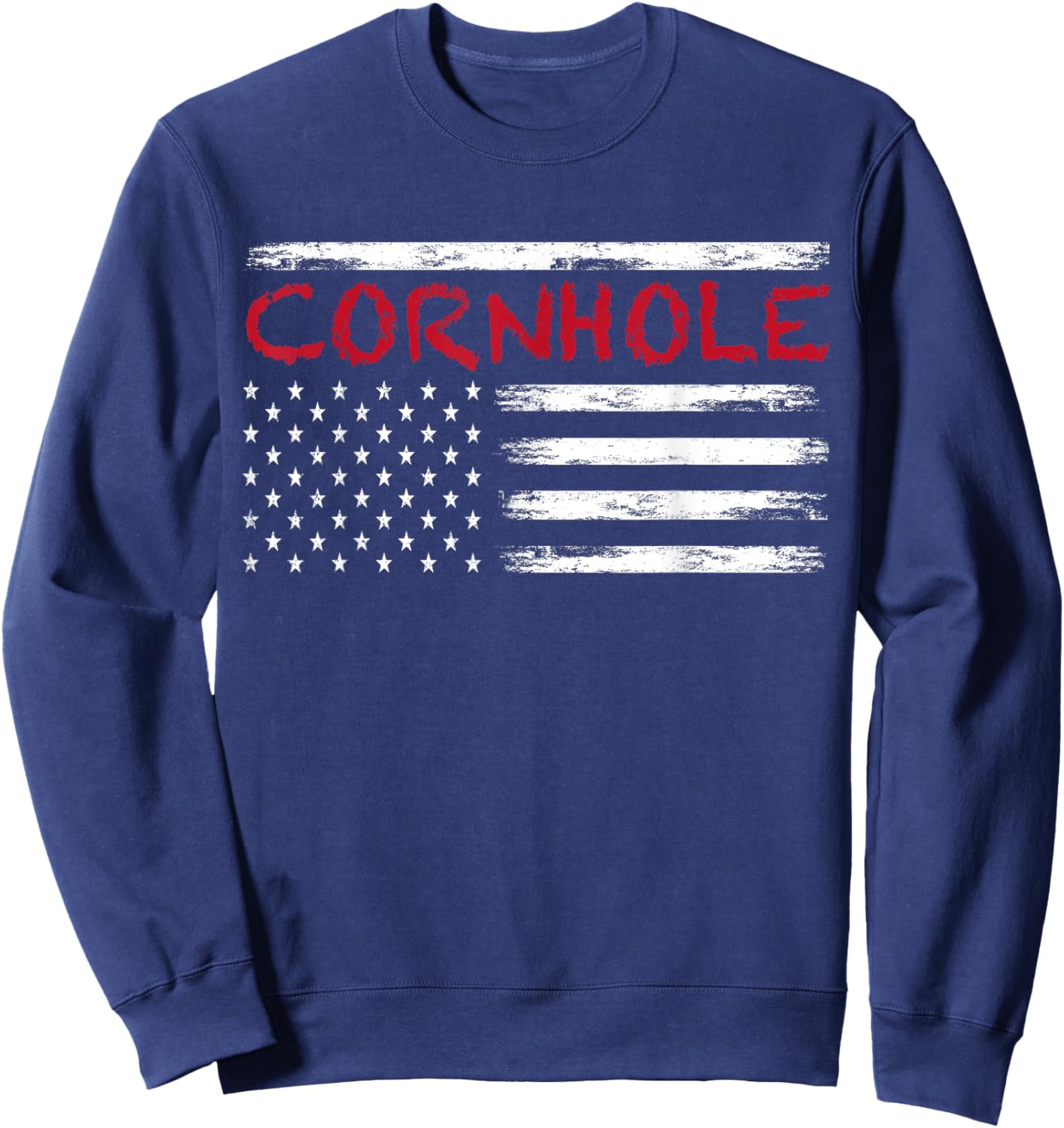 Cornhole USA American Flag United States Sweatshirt - Sweatshirt | Navy