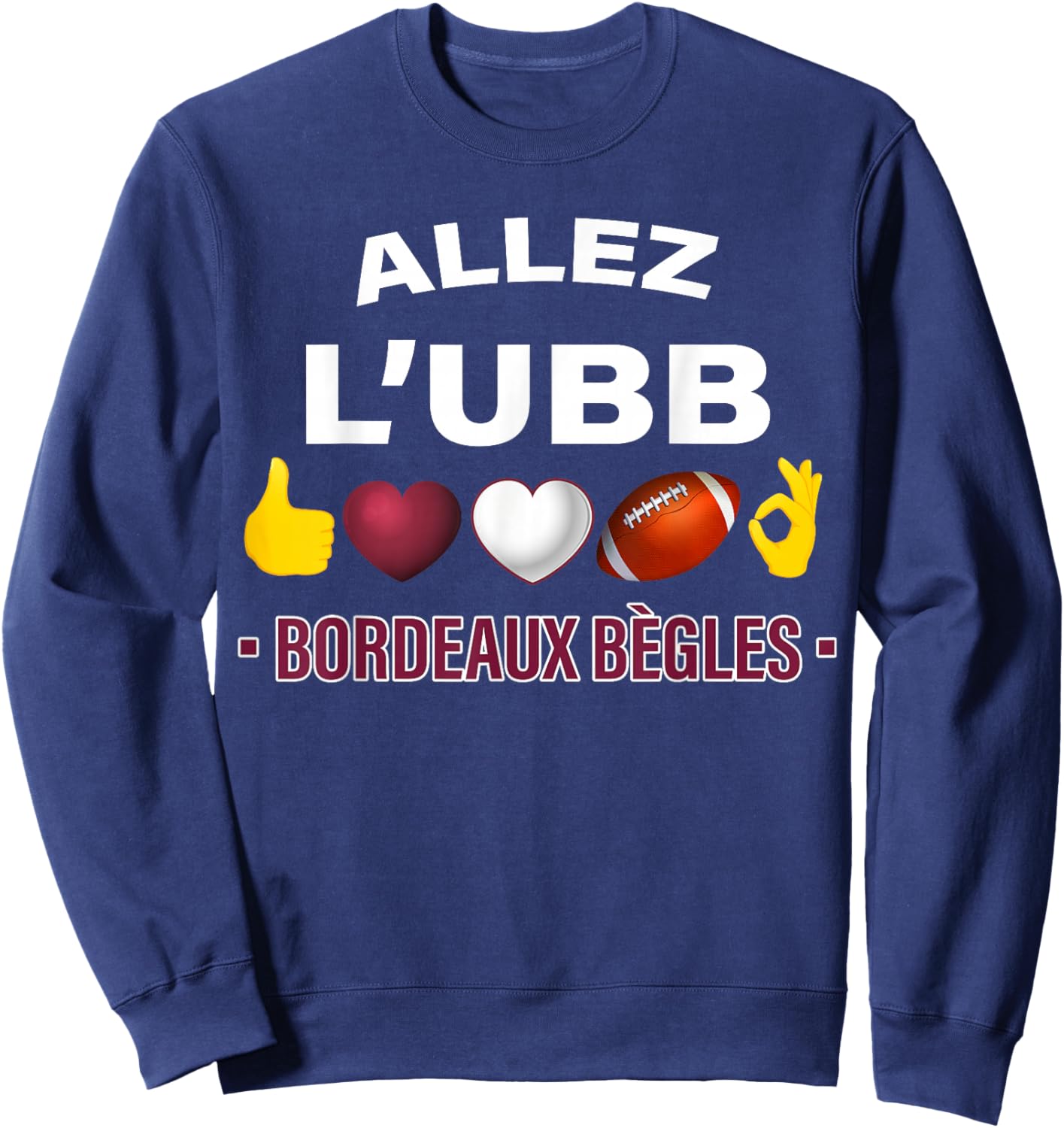 Rugby Gift Supporter Bordeaux UBB , Black, S Sweatshirt - Sweatshirt | Navy