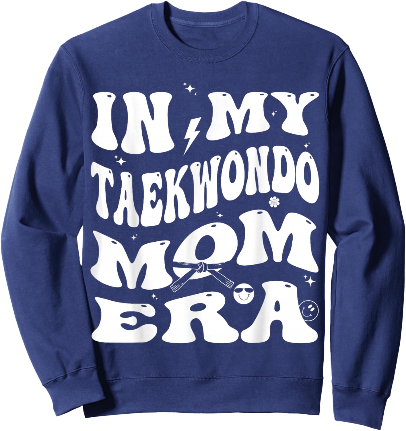 In My Taekwondo Mom Era Groovy TKD Sweatshirt - Sweatshirt | Navy