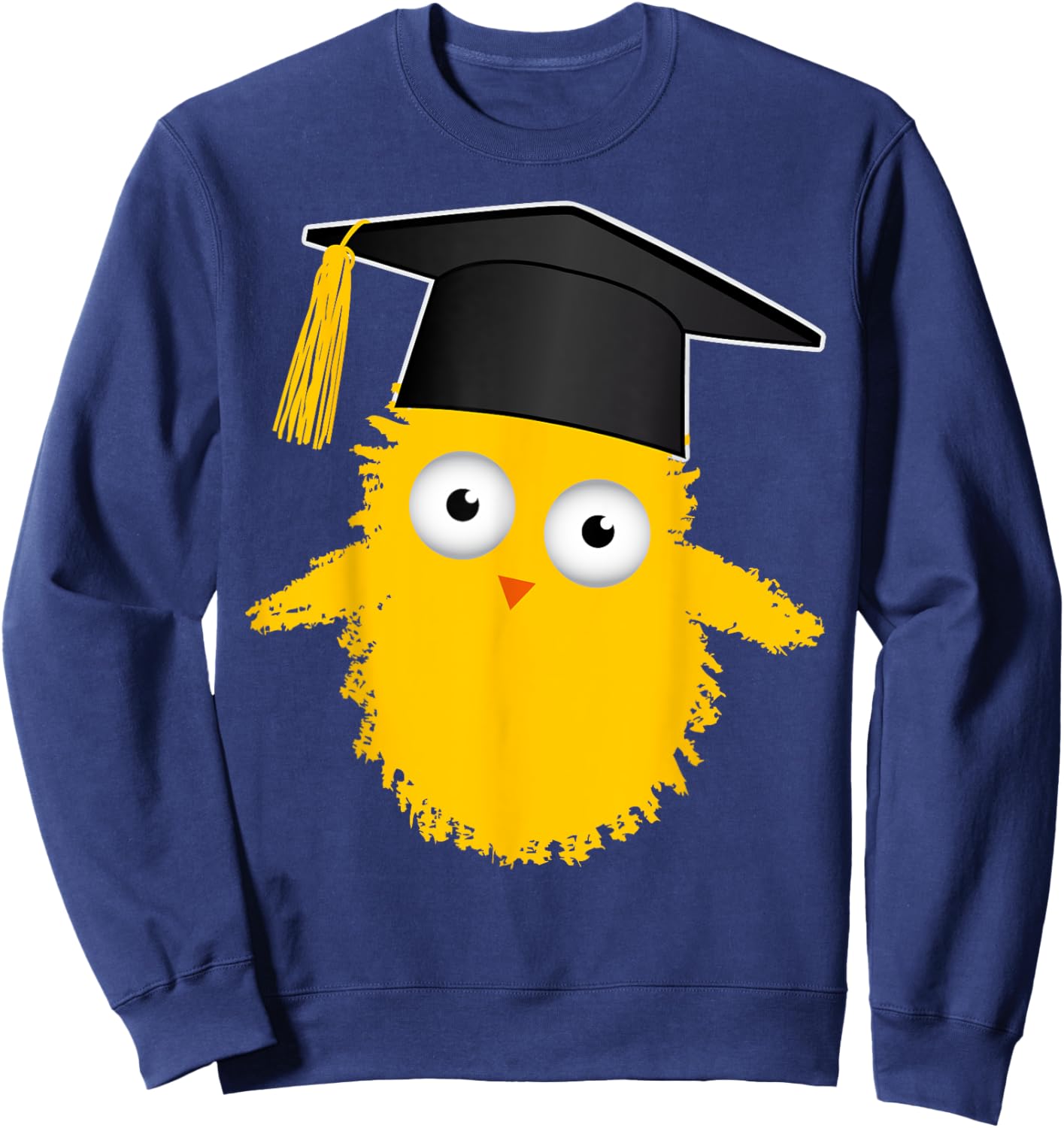 Funny Chick Chicken with Graduation Hat School Study Graduation Sweatshirt - Sweatshirt | Navy