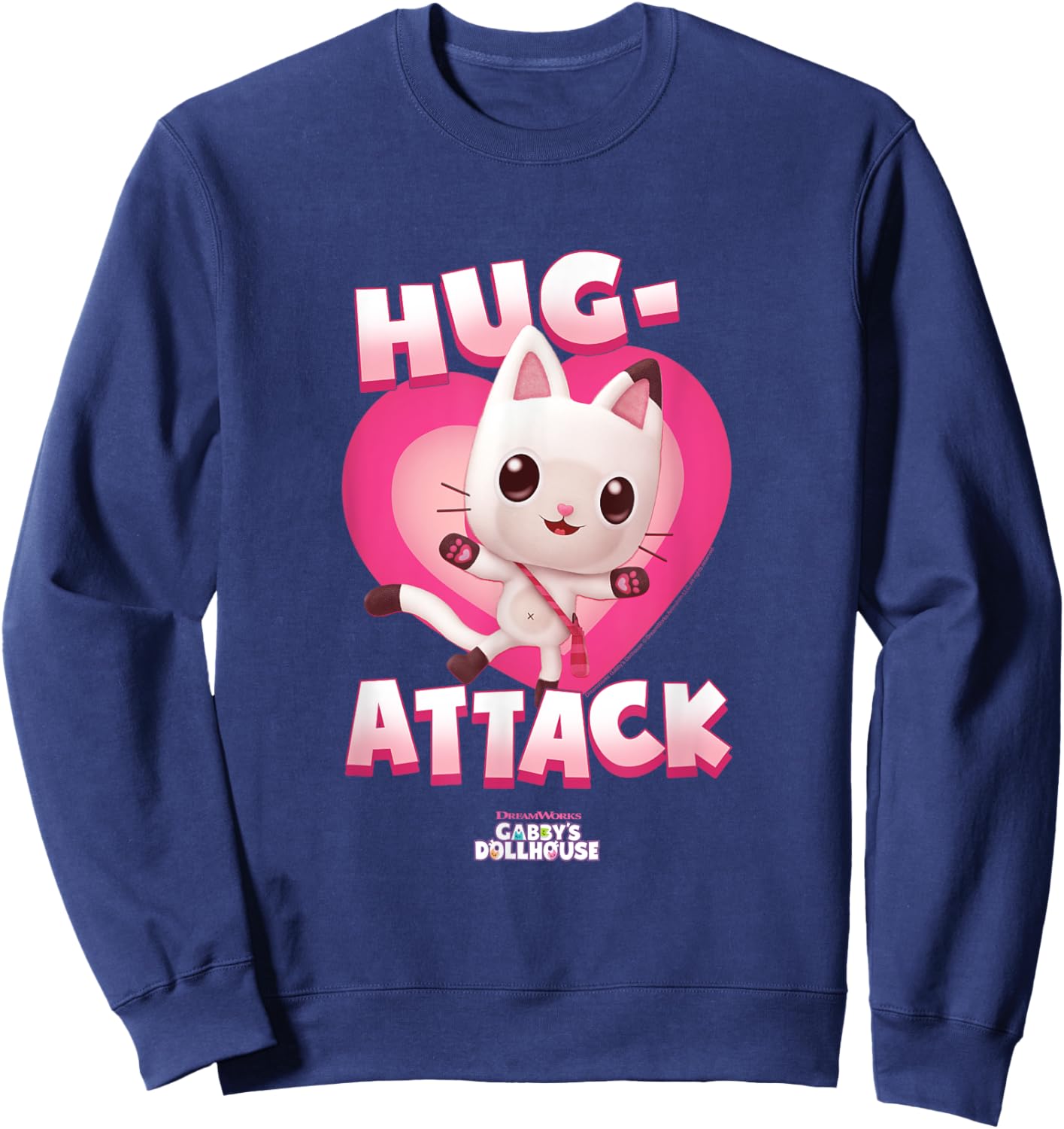 DreamWorks Gabby's Dollhouse Valentine's Day Hug Attack Sweatshirt - Sweatshirt | Navy