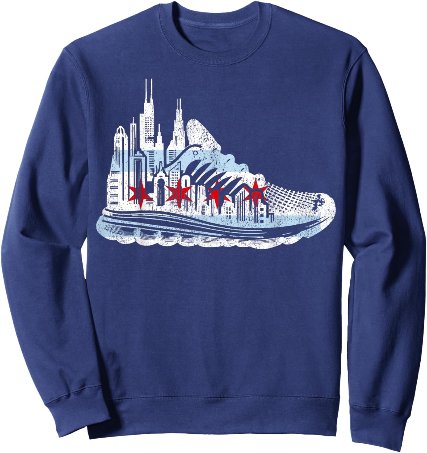 Chicago Runner Run Marathons Running Jogger Motivational Sweatshirt - Sweatshirt | Navy