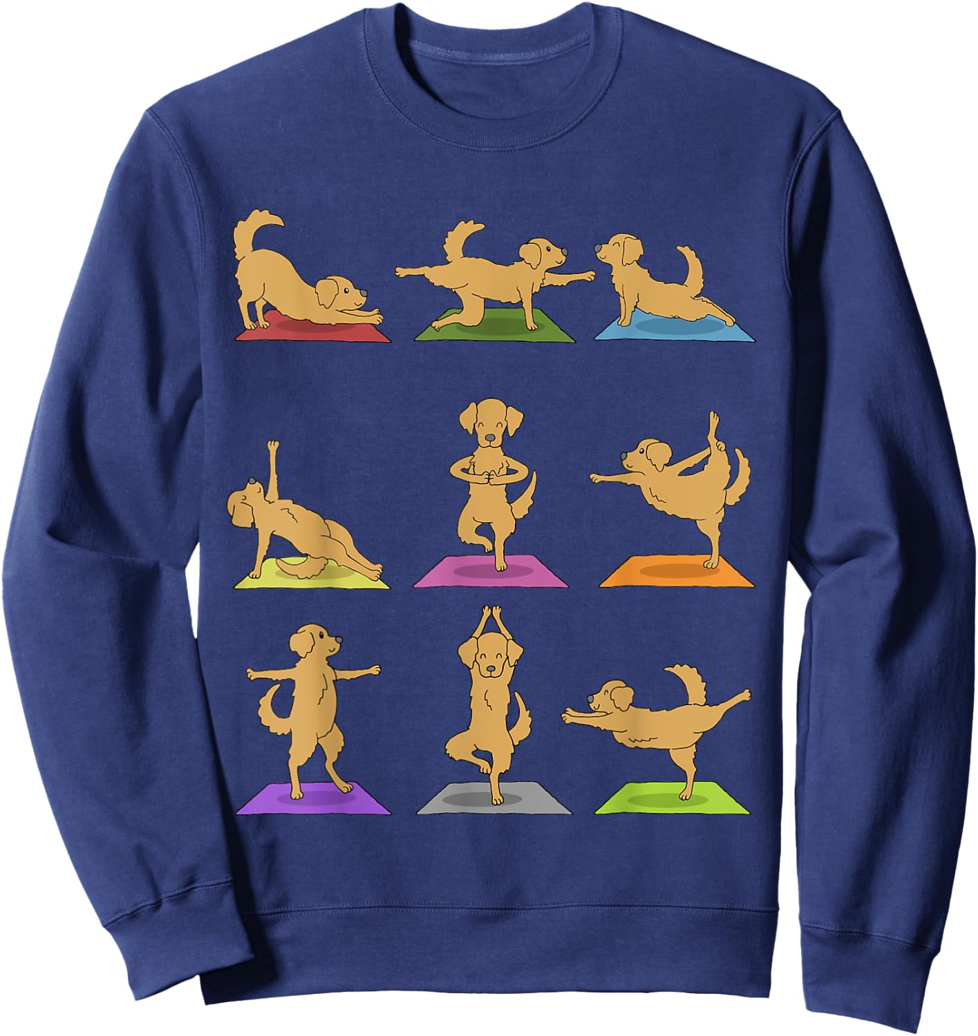 Golden Retriever Yoga Funny Dogs In Yoga Poses Shirt Sweatshirt - Sweatshirt | Navy