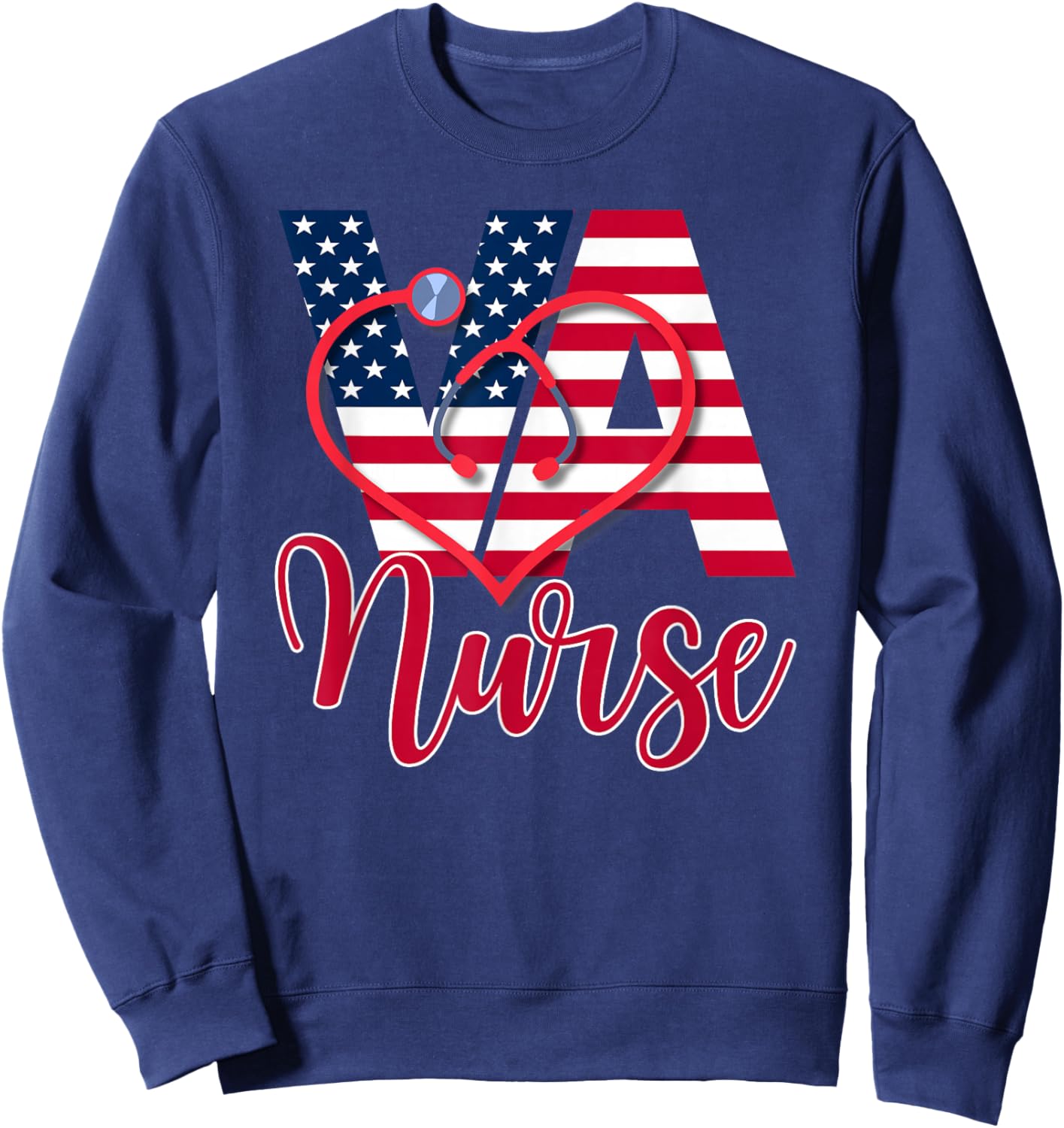 VA Nurse T Shirt Women Men | VA Nurse Shirts Men Sweatshirt - Sweatshirt | Navy