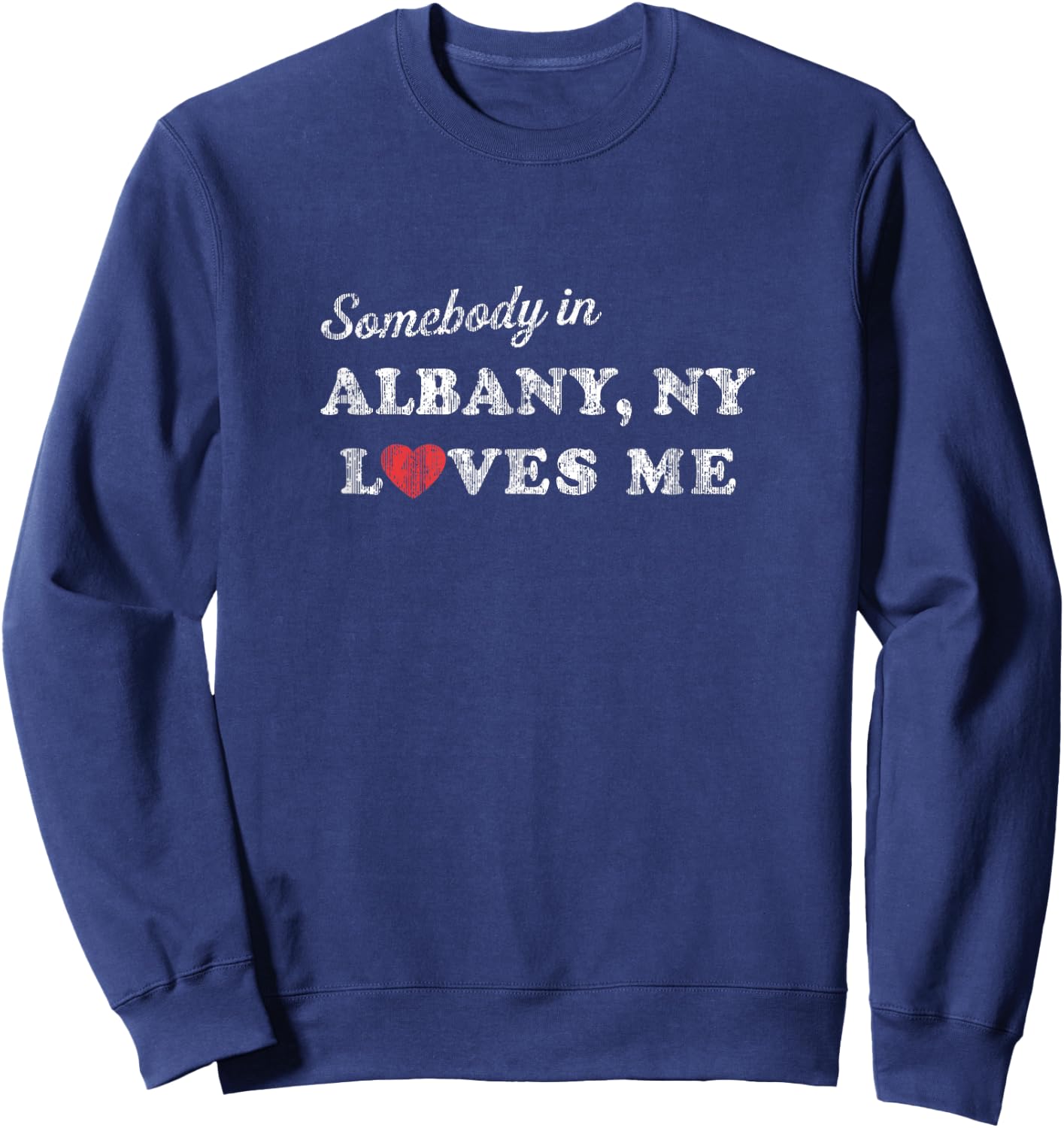 Albany New York NY Retro 70's Gift of Love Sweatshirt - Sweatshirt | Navy