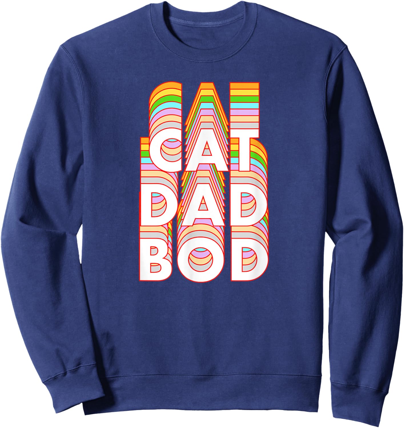 Funny Cat Dad Bod Pet Owner Fitness Gym Gift Women Sweatshirt - Sweatshirt | Navy