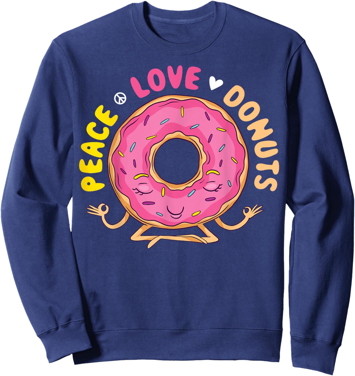 Peace Love Donuts Sweatshirt - Sweatshirt | Navy