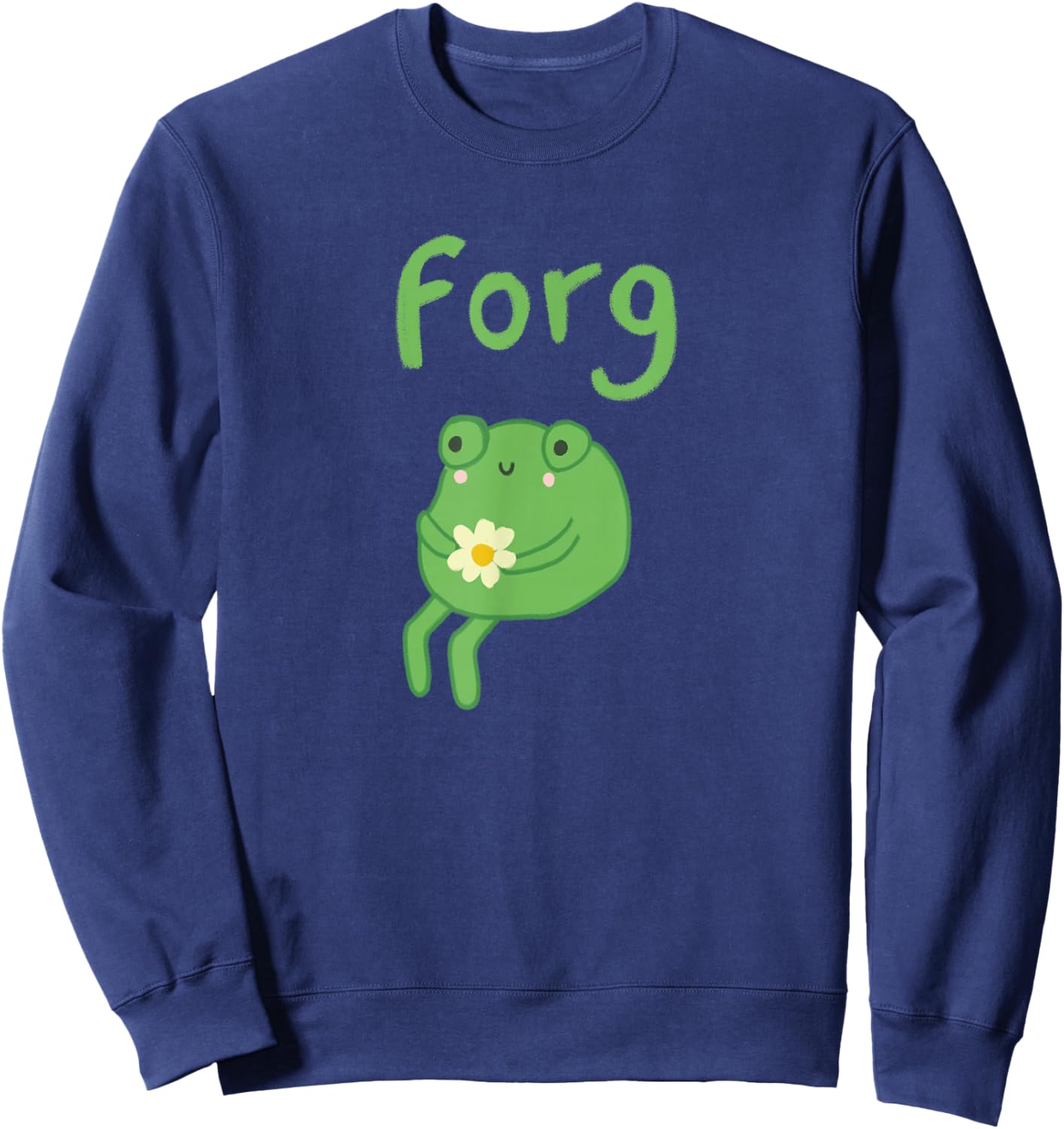 Frog Cake Meme Cute Aesthetic Forg Sweatshirt - Sweatshirt | Navy