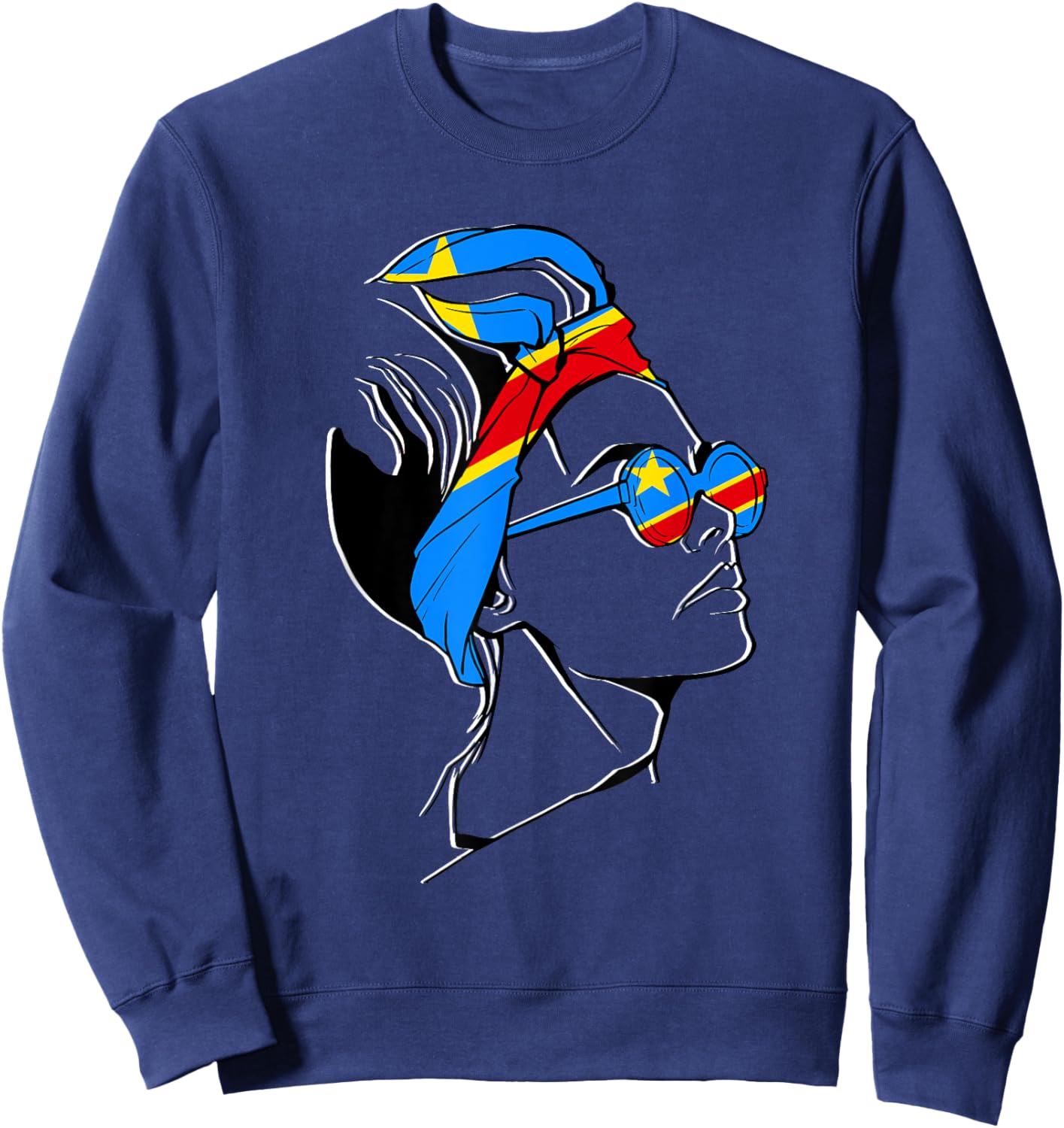 Scarf woman Congolese pride DRC Republic of Congo Sweatshirt - Sweatshirt | Navy