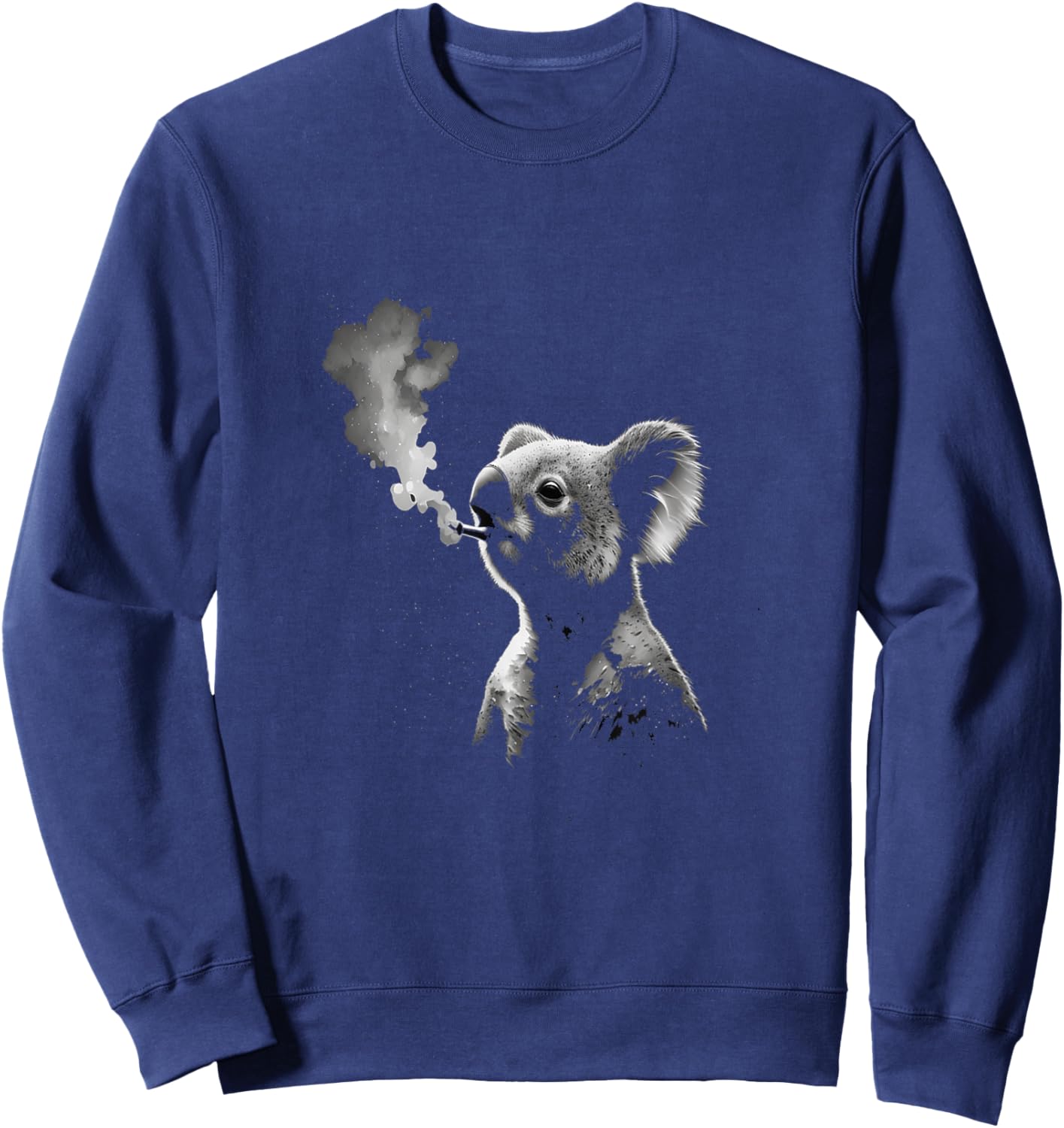 Koala Smoking Vaping In Peace During Nighttime Sky Art Sweatshirt - Sweatshirt | Navy