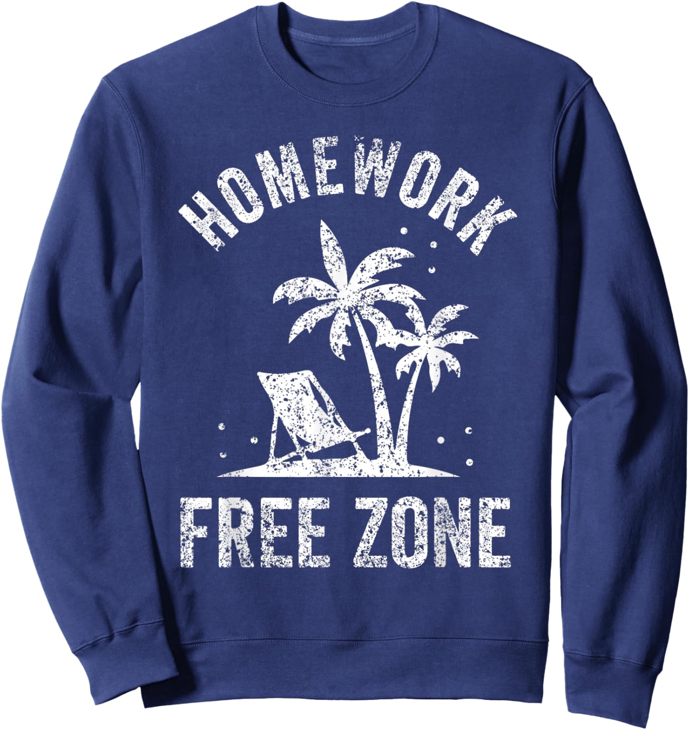 Homework-Free Zone Kids Children Pupils End Of School Sweatshirt - Sweatshirt | Navy
