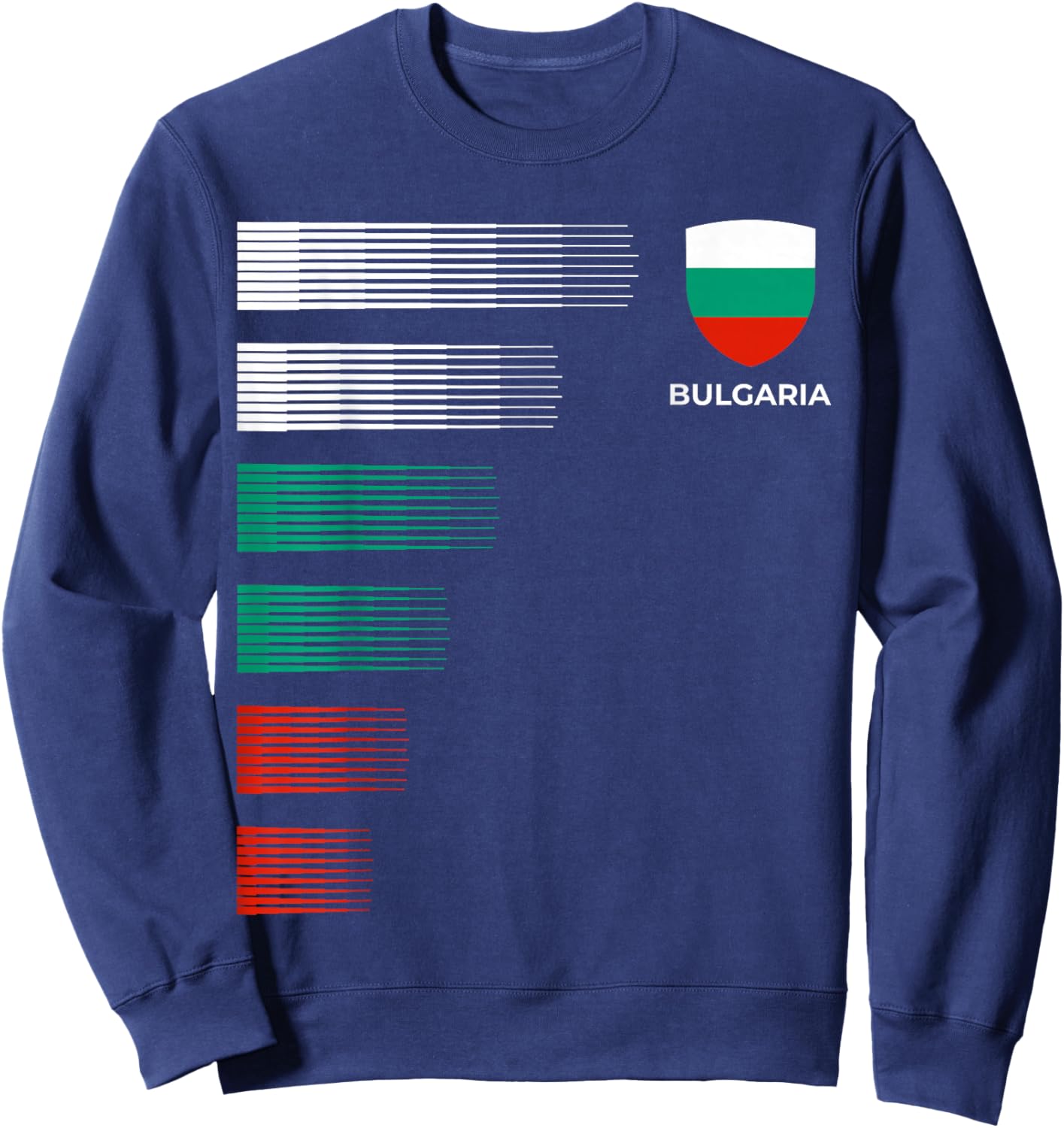 Bulgaria Flag Emblem Patriotic Bulgarian National Pride Sweatshirt - Sweatshirt | Navy