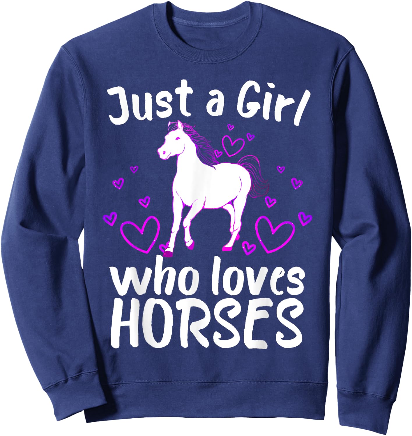 Funny Horse Gift Horse Lover Accessories & Stuff Cool Horse Girls Cowgirl Unique Horse Racing Sweatshirt - Sweatshirt | Navy