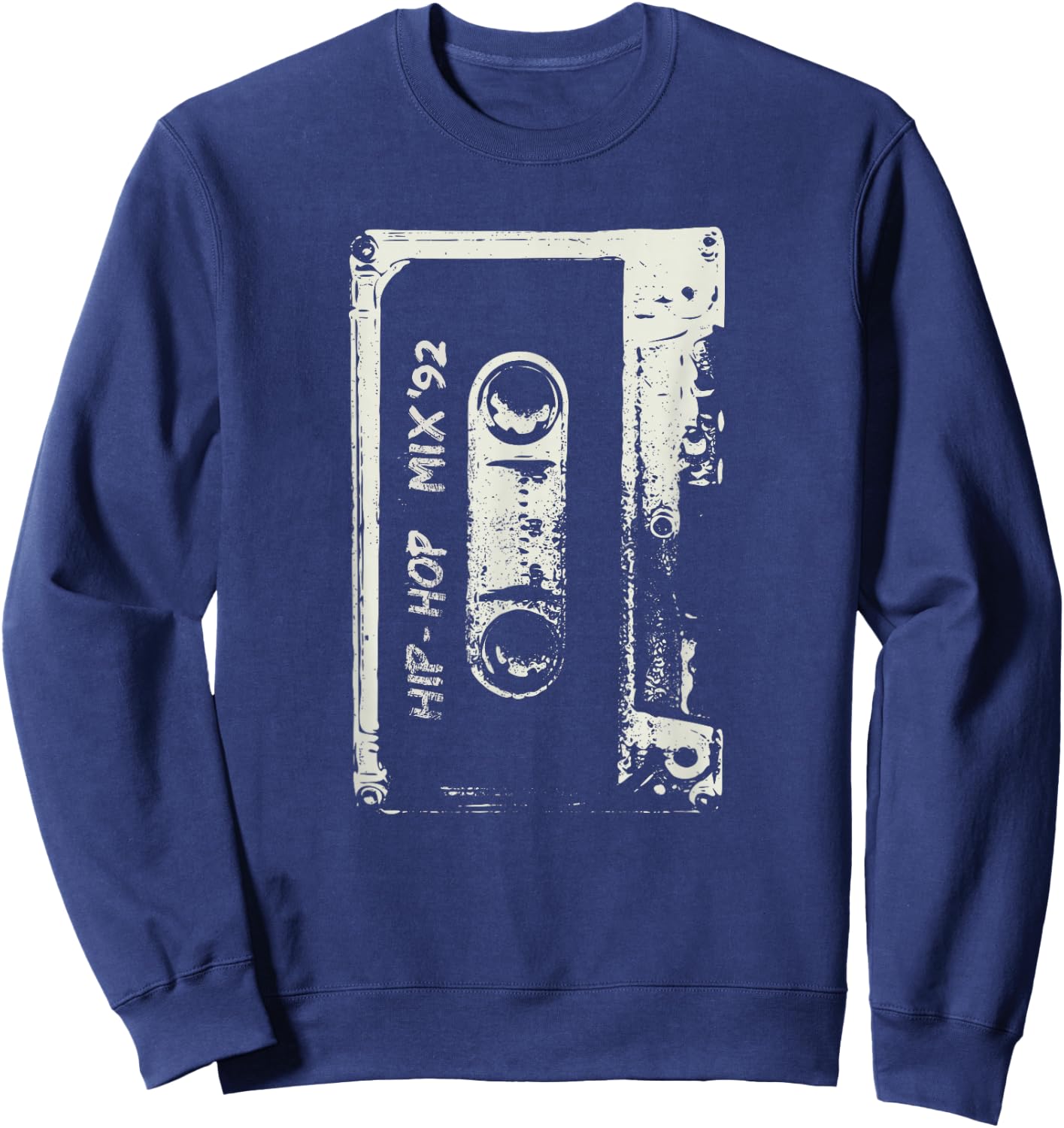 Hip Hop Rap Mixtape Cassette DJ Retro 90s Sweatshirt - Sweatshirt | Navy