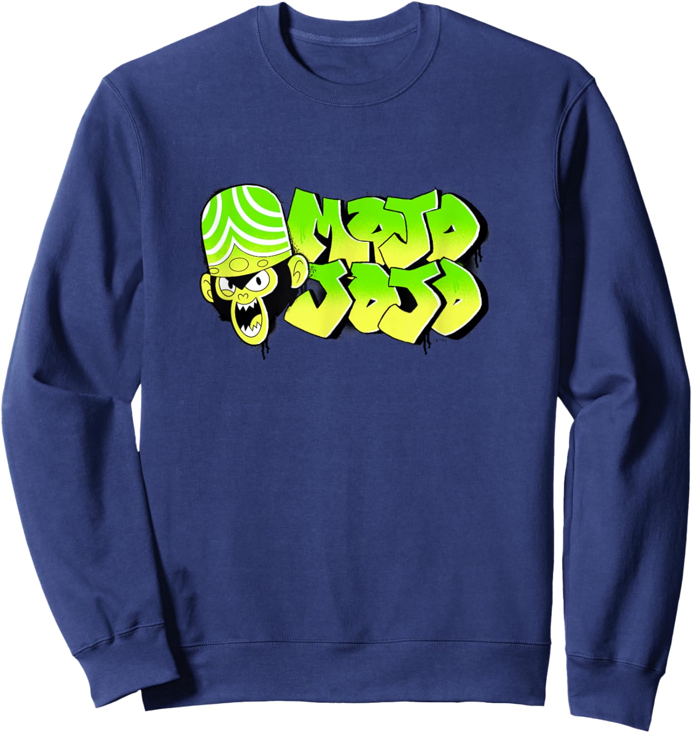 Power Puff Girls Mojo JoJo Street Art Evil Hood Graffiti Sweatshirt - Sweatshirt | Navy