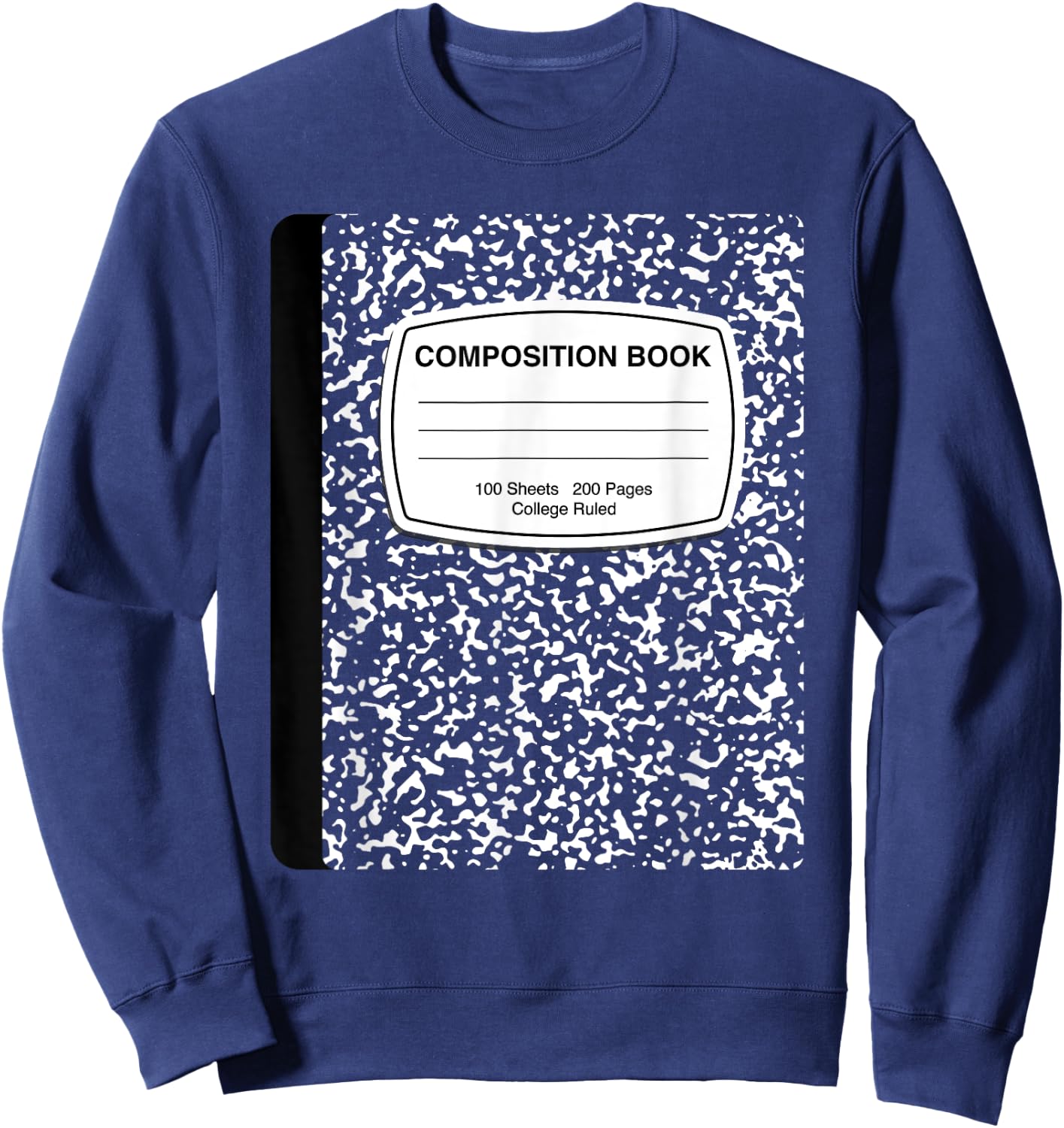 Composition Notebook Costume - Matching Group Halloween Sweatshirt - Sweatshirt | Navy