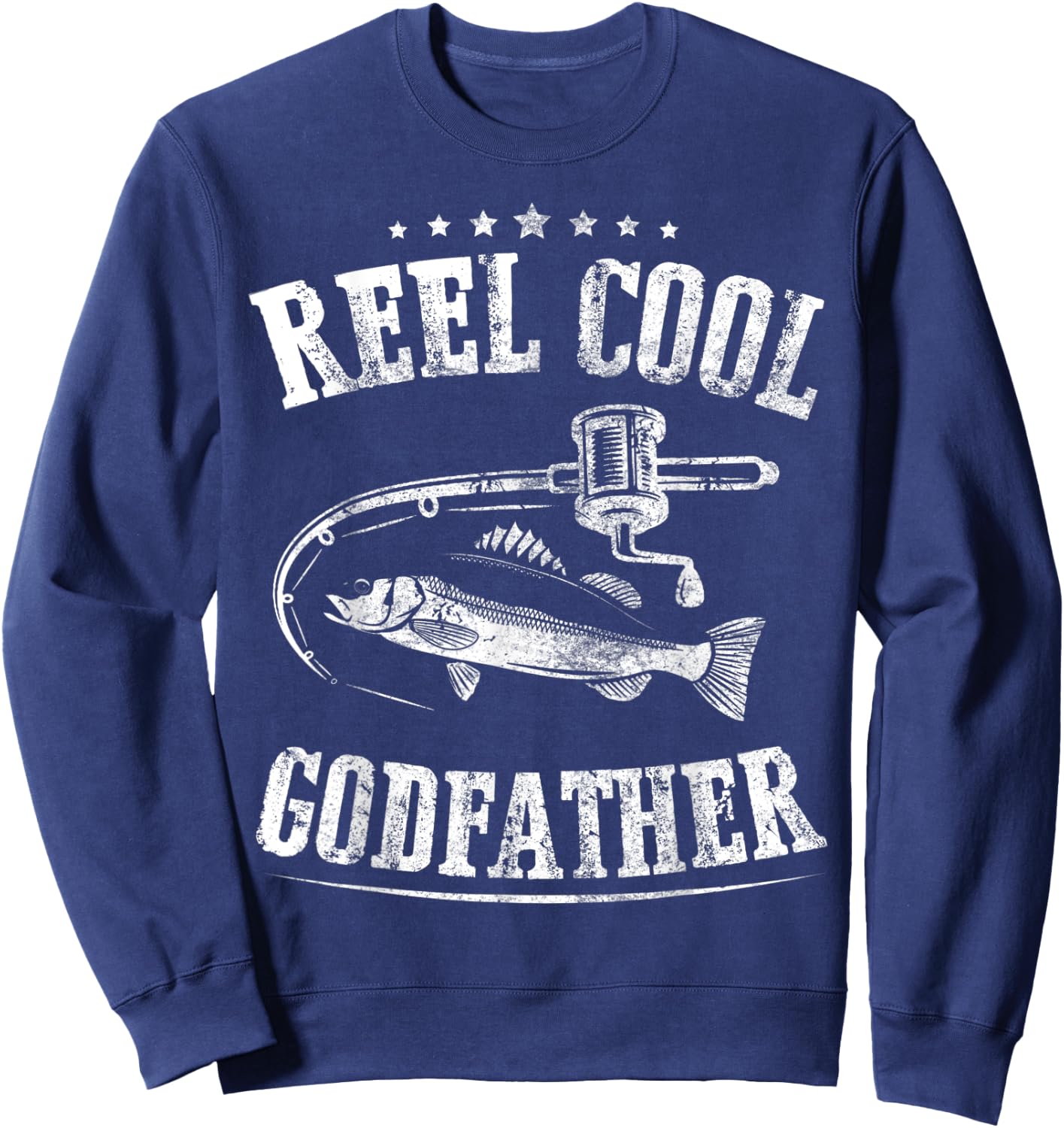 Father's Day Reel Cool Godfather Fishing Sweatshirt - Sweatshirt | Navy