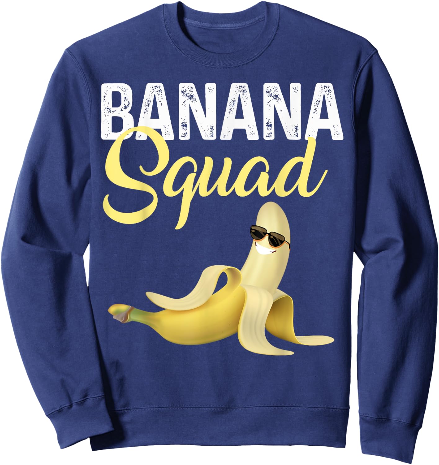 Cool Banana Squad Halloween Costume Banana Sunglusses Team Sweatshirt - Sweatshirt | Navy