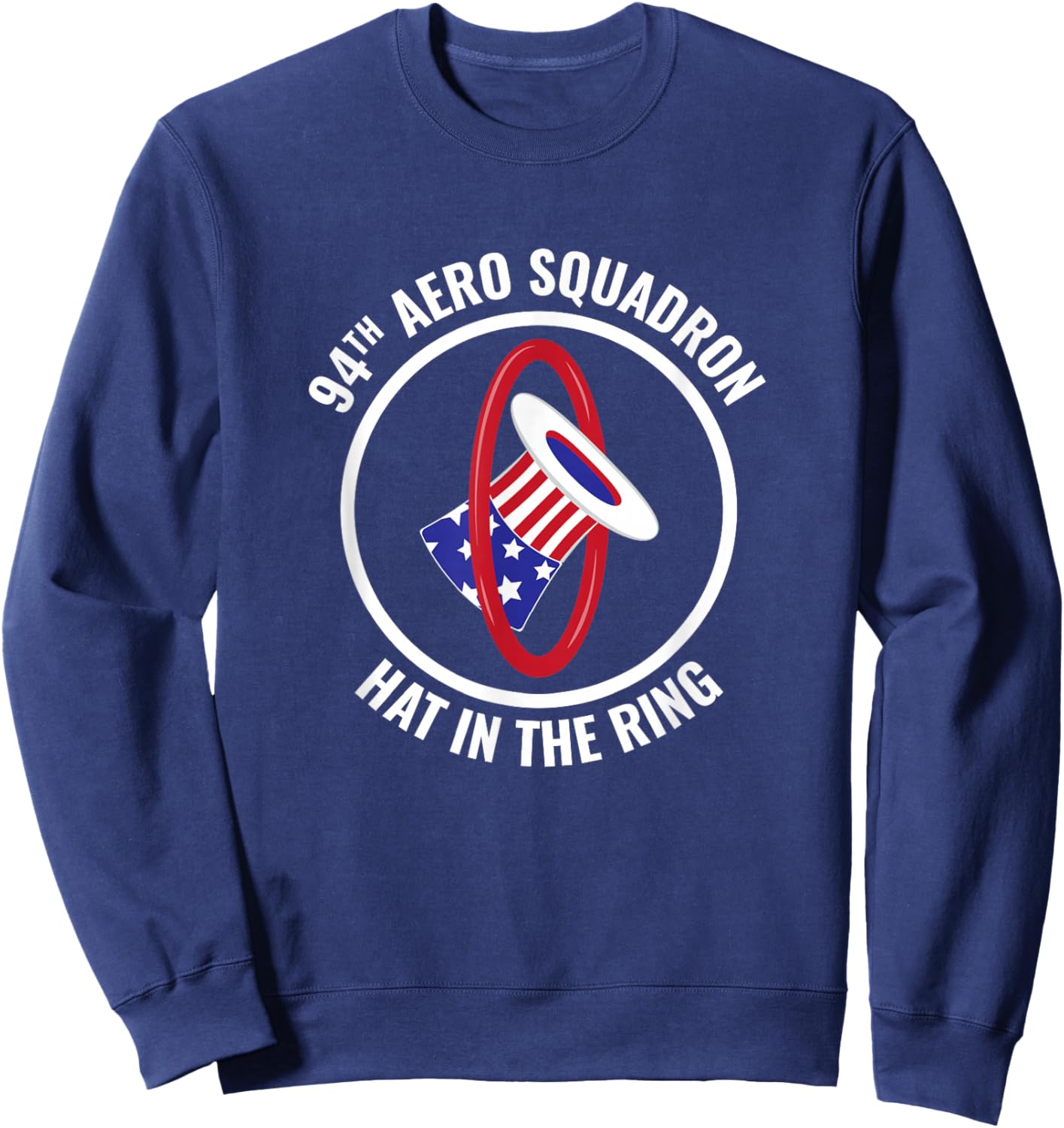 World War I 94th Aero Squadron Hat in the Ring Sweatshirt - Sweatshirt | Navy