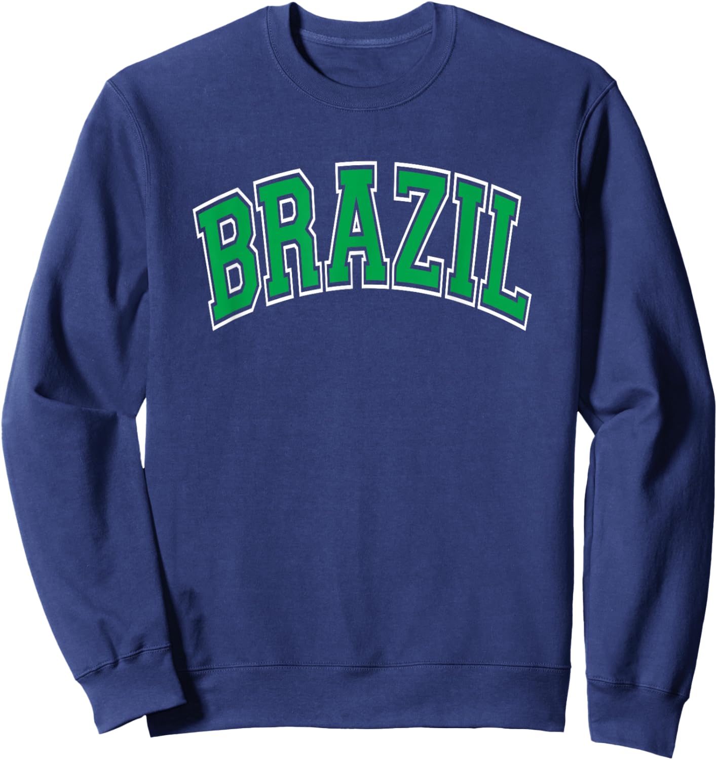Brazil Arched Green Text Sweatshirt - Sweatshirt | Navy