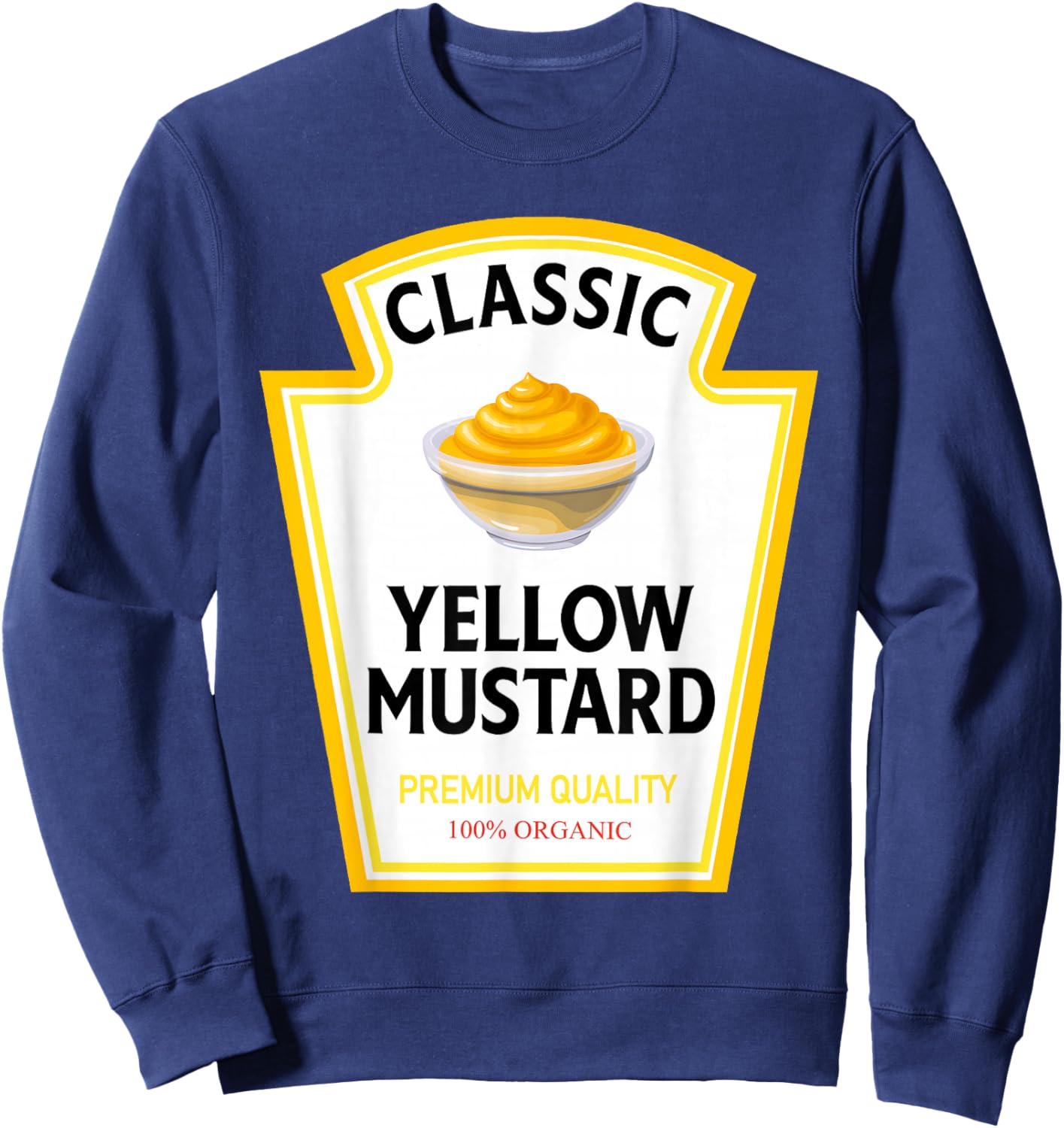 Yellow Mustard Funny Condiment Costume Party Matching Sweatshirt - Sweatshirt | Navy