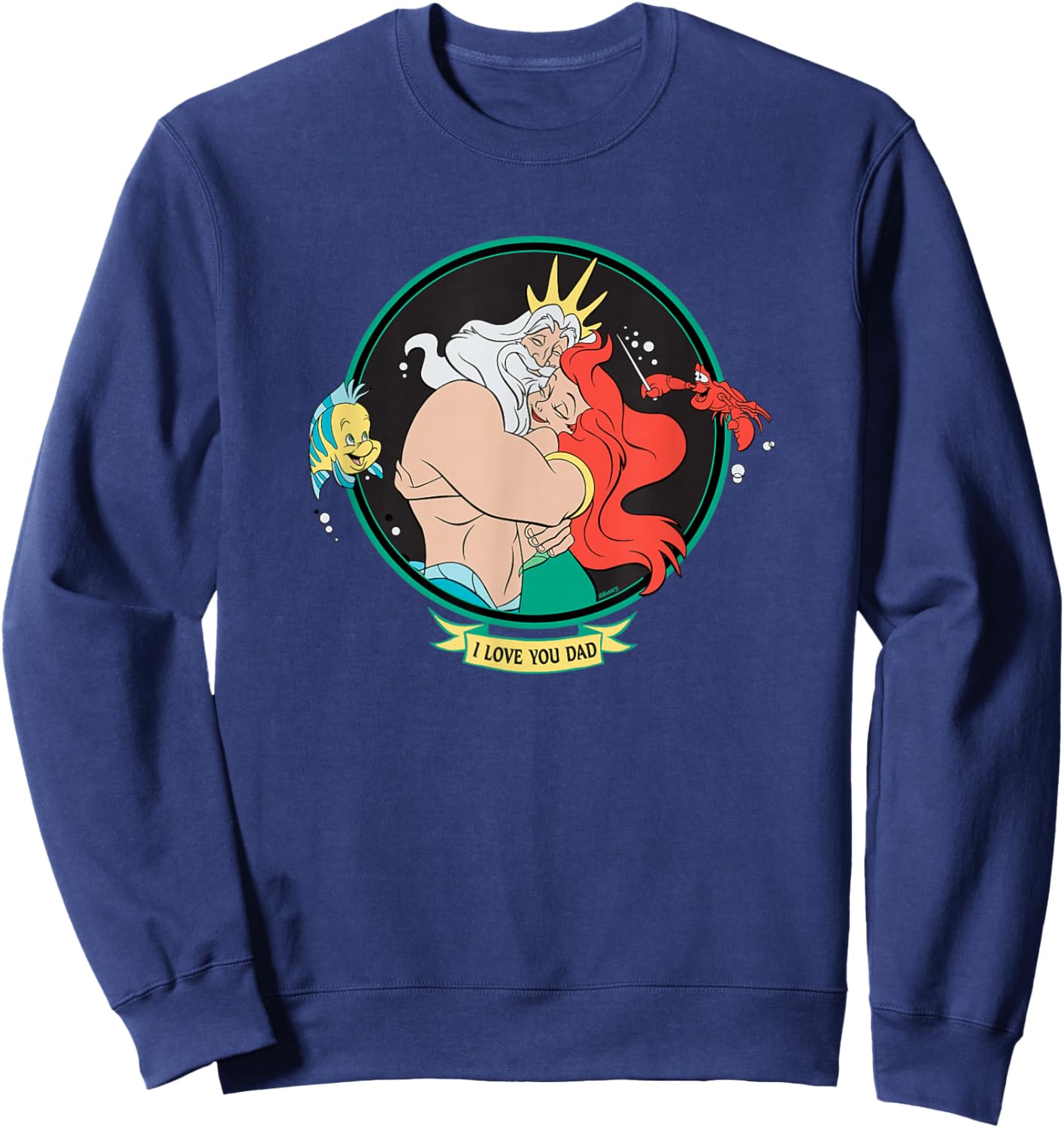 Disney The Little Mermaid King Triton & Ariel Father’s Day Sweatshirt - Sweatshirt | Navy
