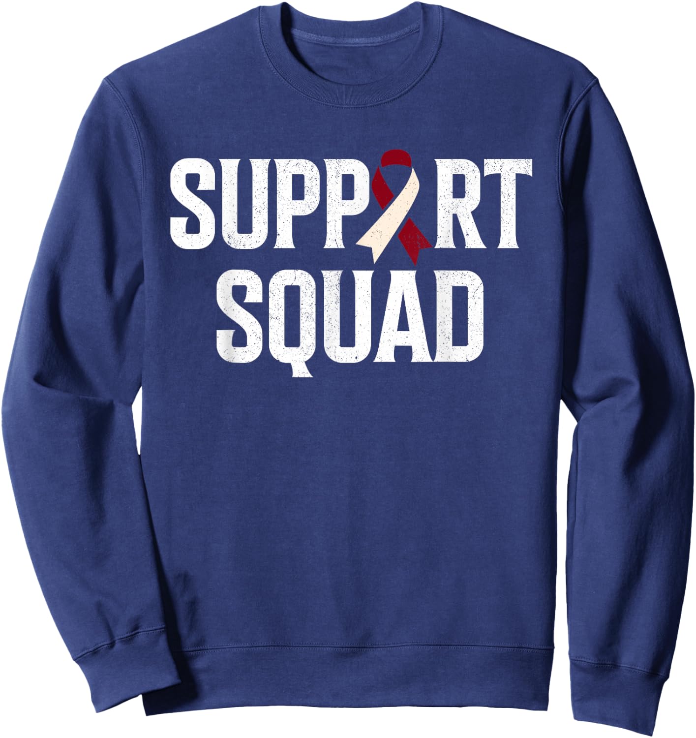 Support Squad Throat Oral Head & Neck Cancer Awareness Sweatshirt - Sweatshirt | Navy
