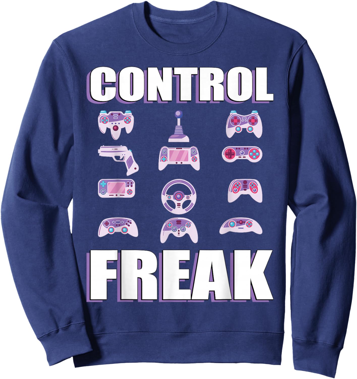 Gamer Control Freak Funny Gaming Sweatshirt - Sweatshirt | Navy