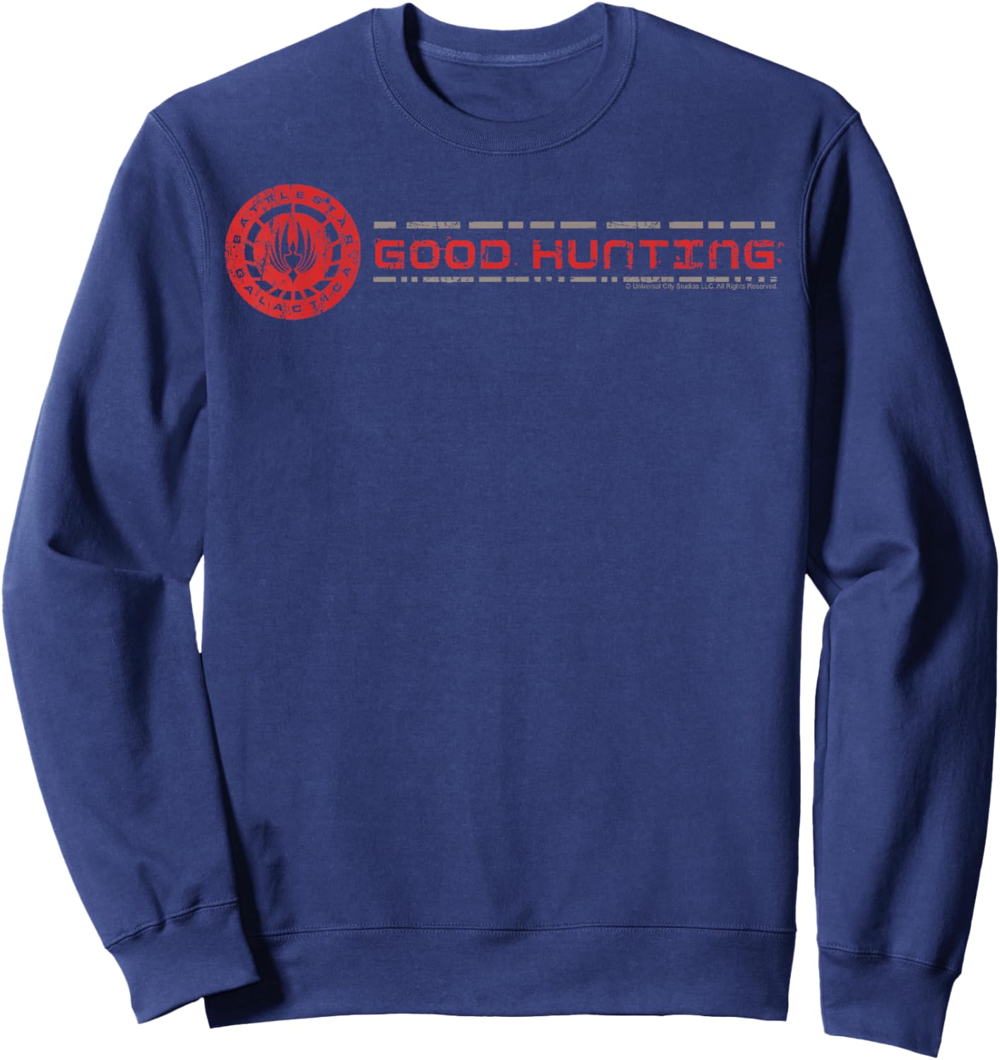 Battlestar Galactica Good Hunting Logo , Black, S Sweatshirt - Sweatshirt | Navy