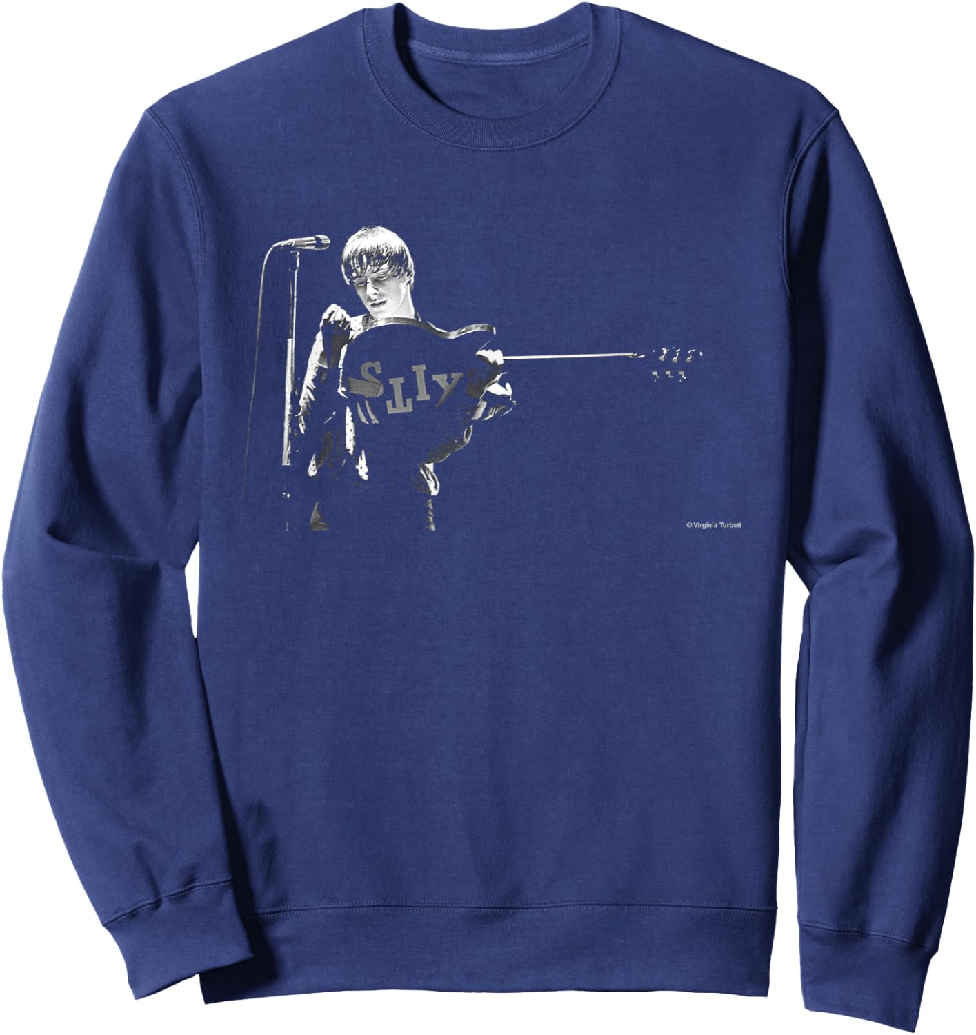 Paul Weller The Jam Guitar Plug In By Virginia Turbett Sweatshirt - Sweatshirt | Navy