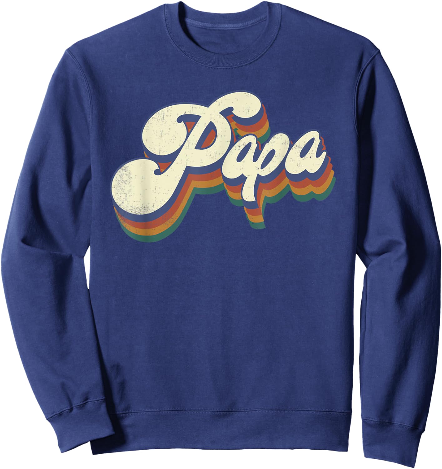 Papa Gifts Retro Vintage Father's Day Papa Sweatshirt - Sweatshirt | Navy