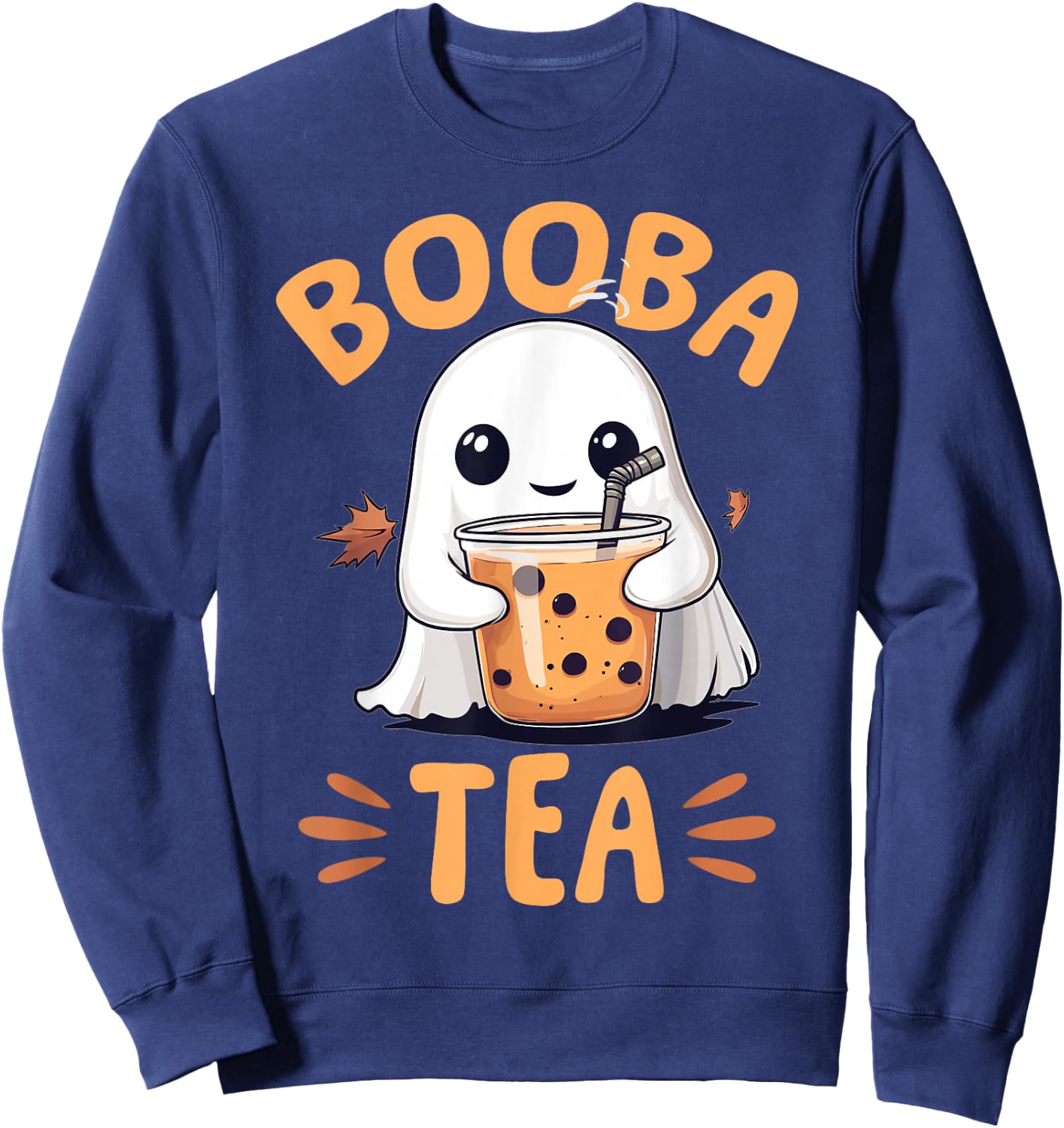 Funny Halloween Ghost Bubble Tea Booba Tea Sweatshirt - Sweatshirt | Navy