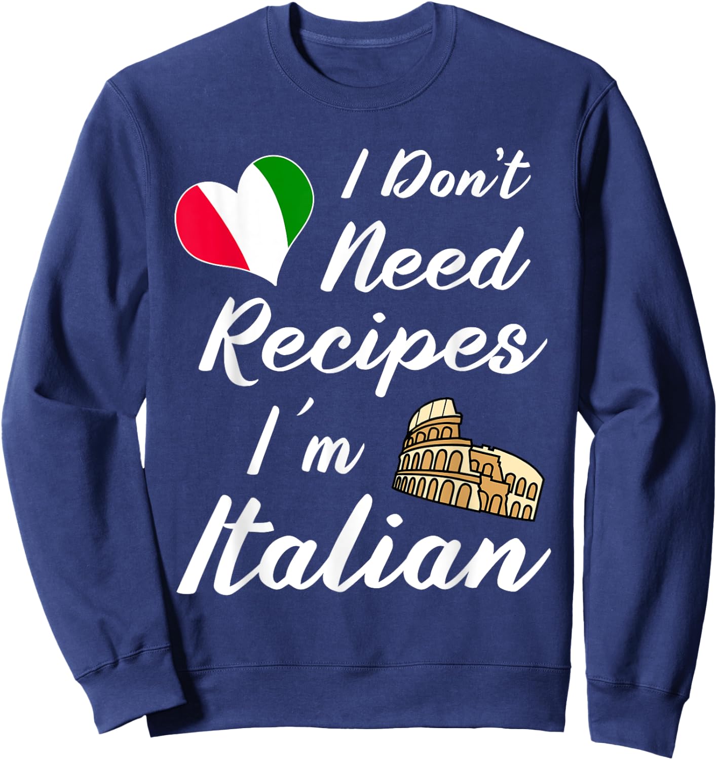 Funny Italian Cooking Knives Supplies Chef Hat Pasta Pizza Sweatshirt - Sweatshirt | Navy