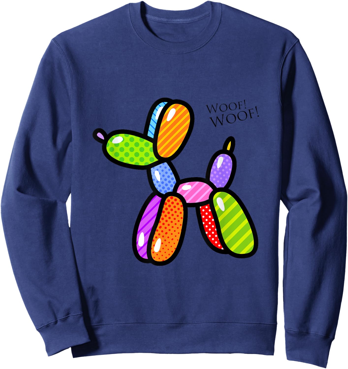 Poodle Dog Balloon Animal Illustration Graphic Designs Sweatshirt - Sweatshirt | Navy