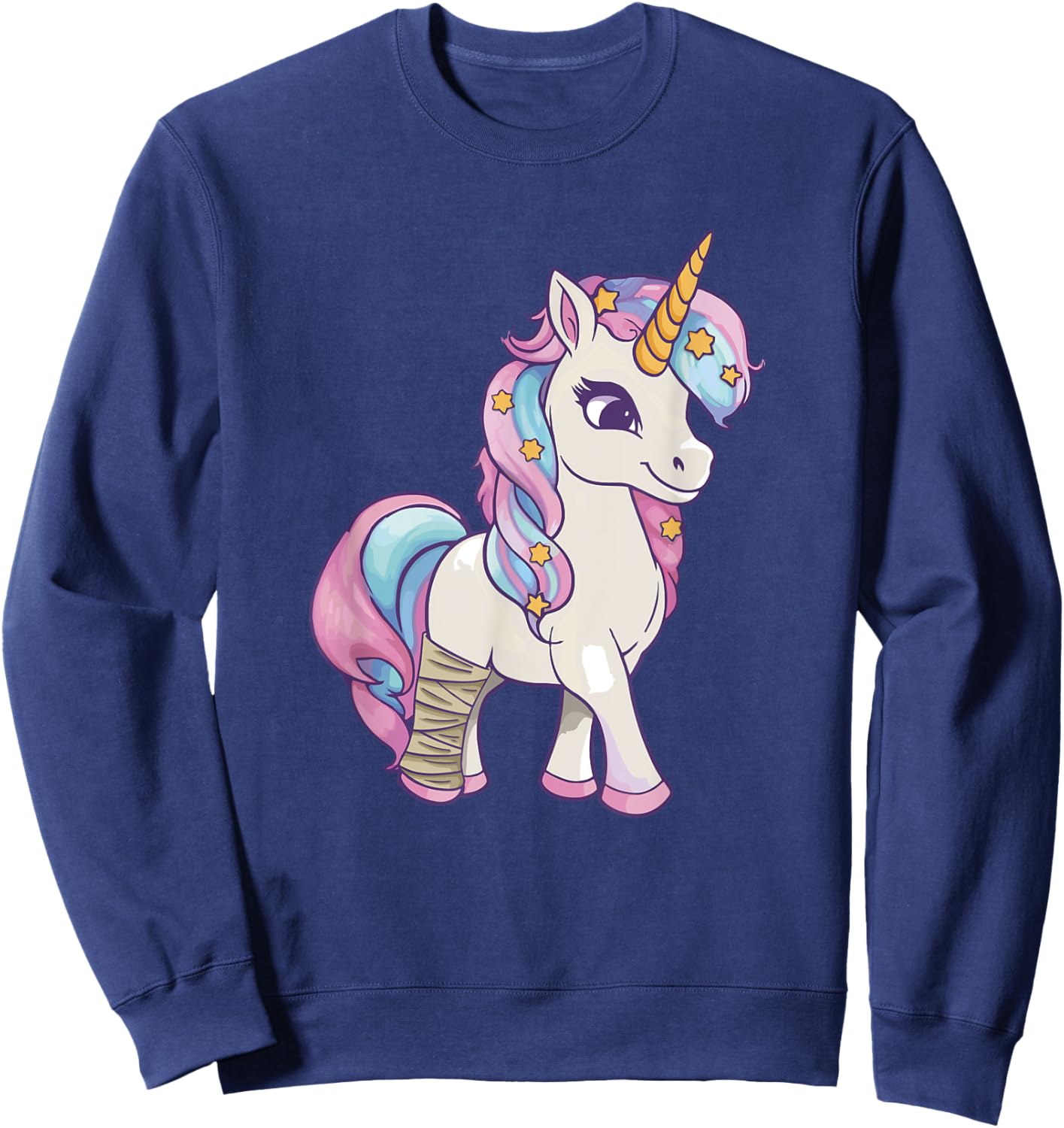 Unicorn With Broken Leg - Broken Leg Injury Sweatshirt - Sweatshirt | Navy