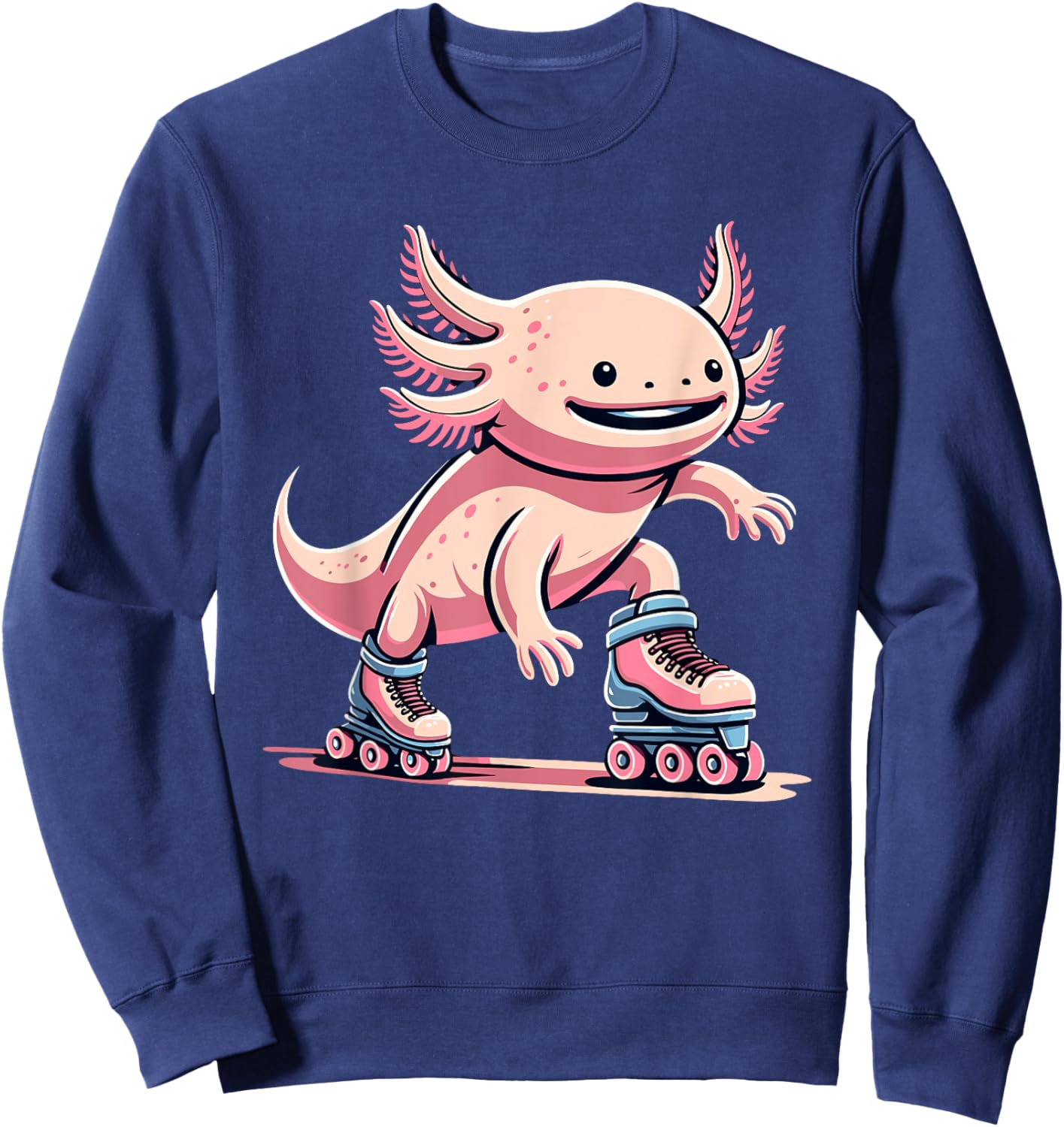 Axolotl Roller Skating Rollerskating Inline Skates Sweatshirt - Sweatshirt | Navy