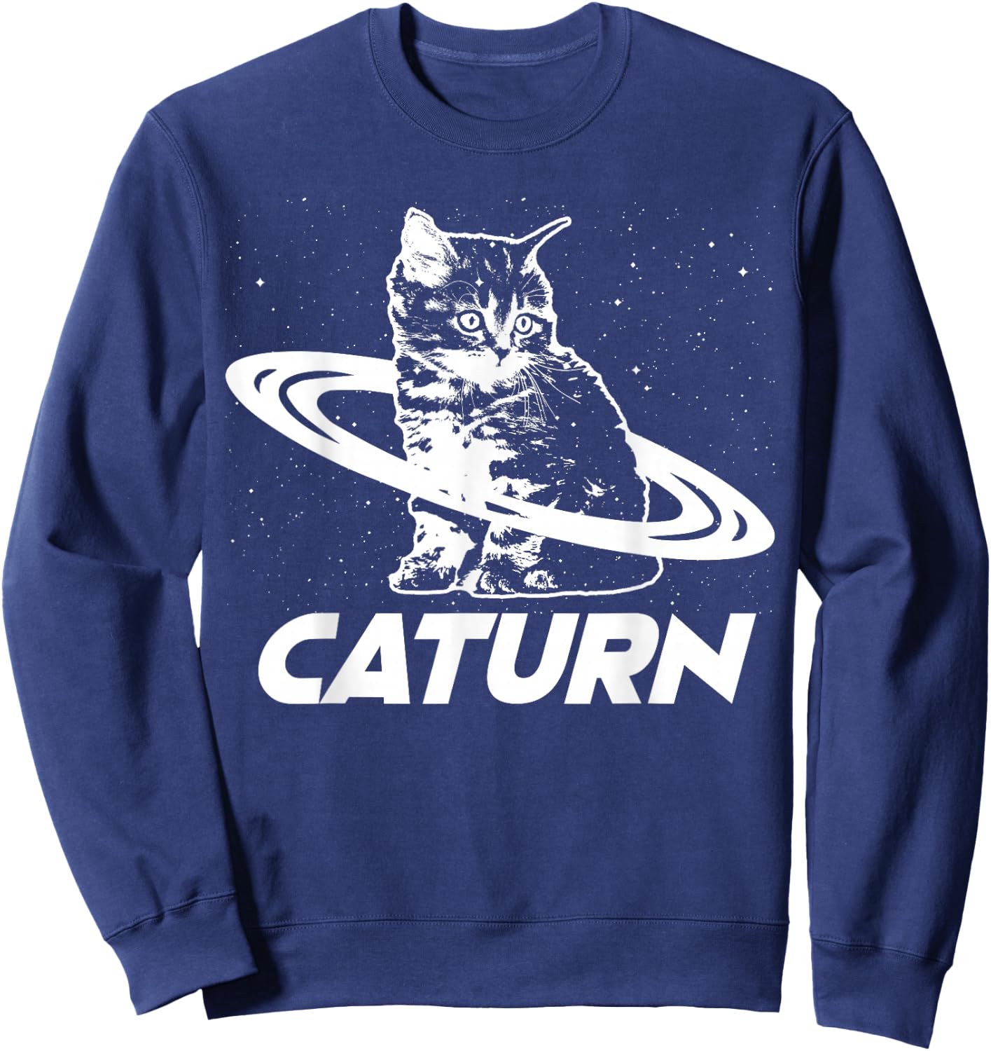 Caturn Saturn Space Cat Sweatshirt - Sweatshirt | Navy