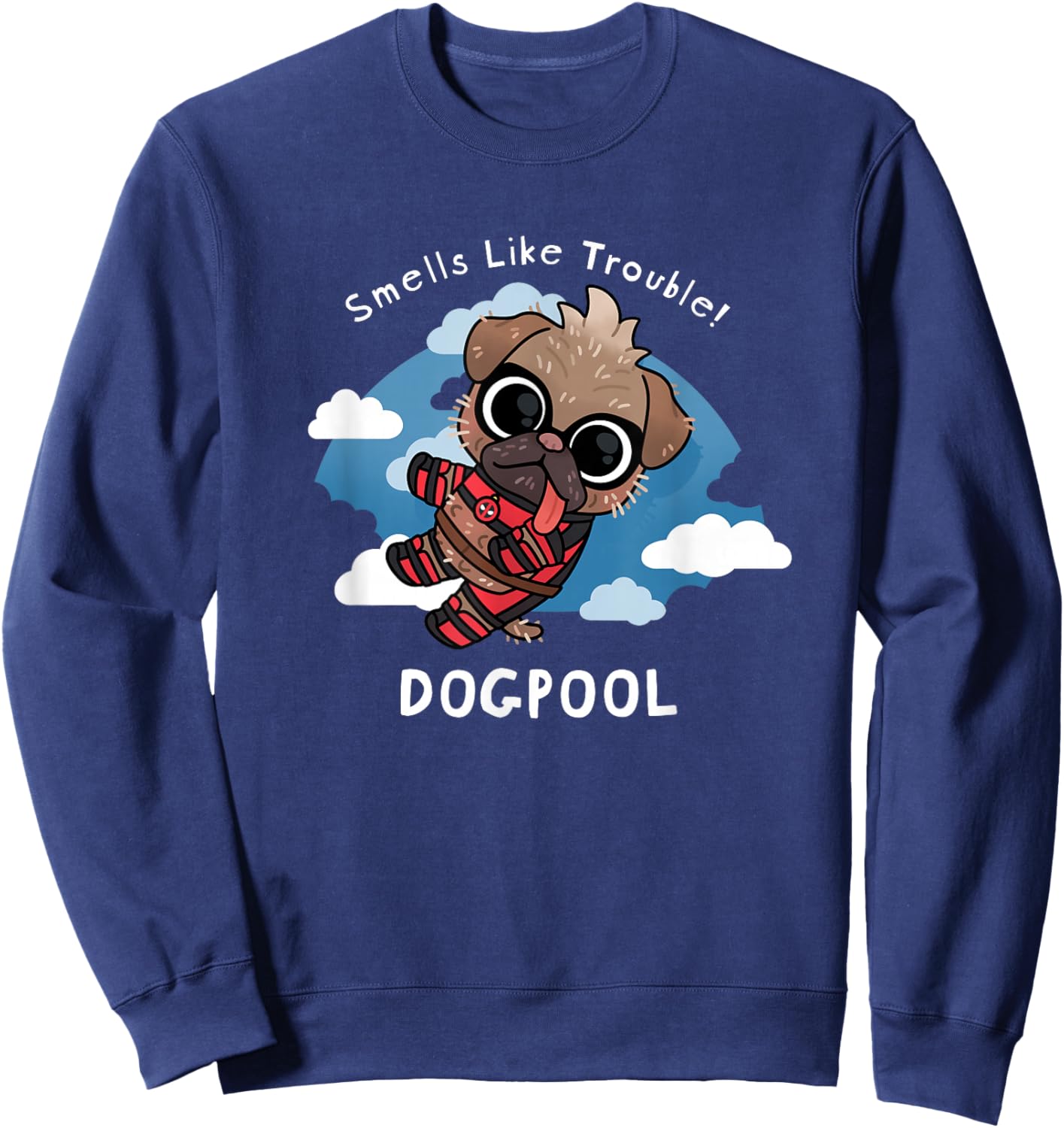 Marvel Studios Deadpool & Wolverine Dogpool Chibi Trouble Sweatshirt - Sweatshirt | Navy