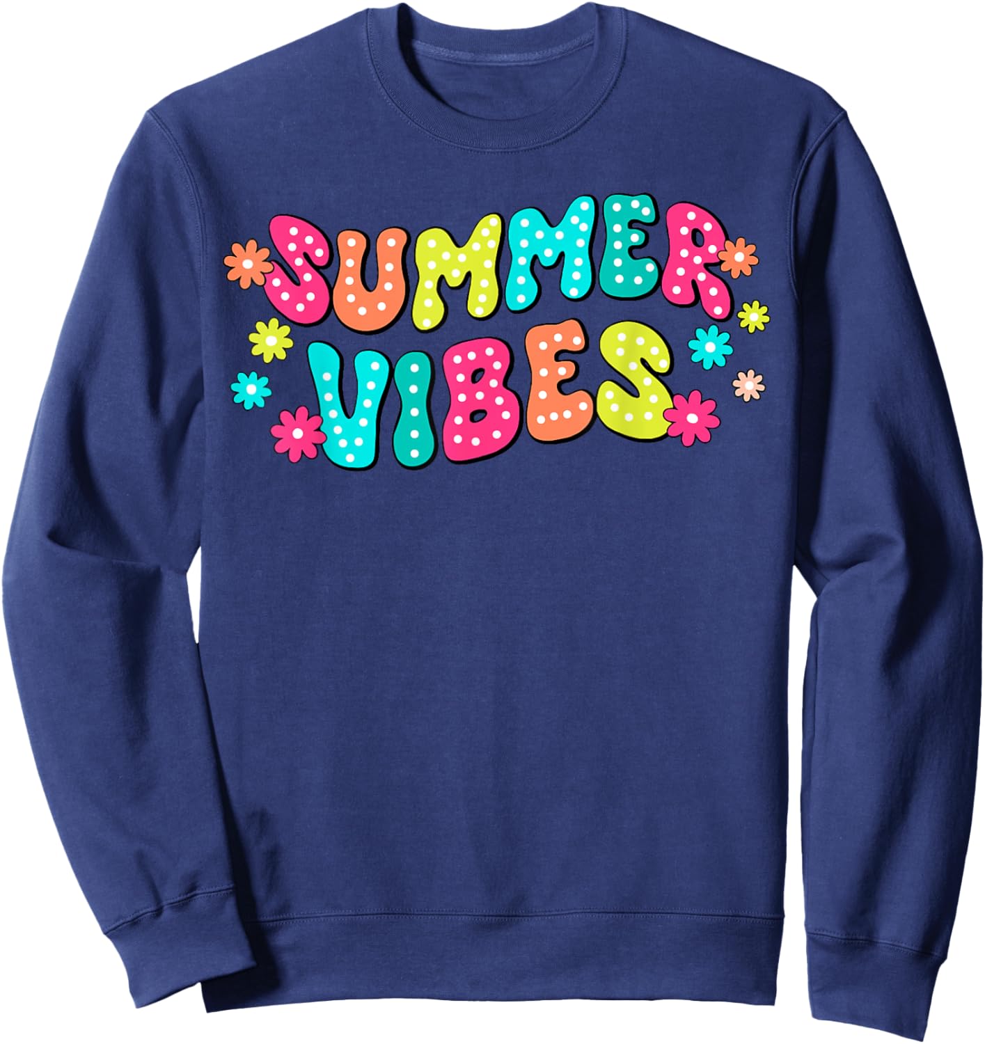 Summer Vibes Hello Summer Vacation Groovy Cruise Summer 2024 Men Women Girls Kids Sweatshirt - Sweatshirt | Navy