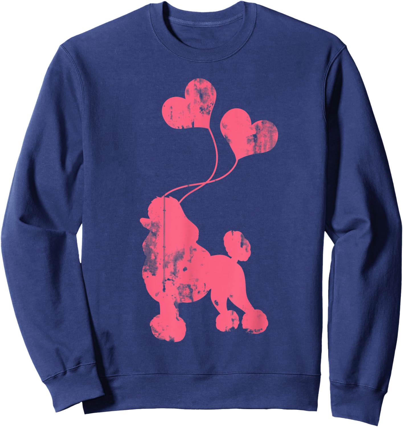 Balloons Heart Poodle Sweatshirt - Sweatshirt | Navy
