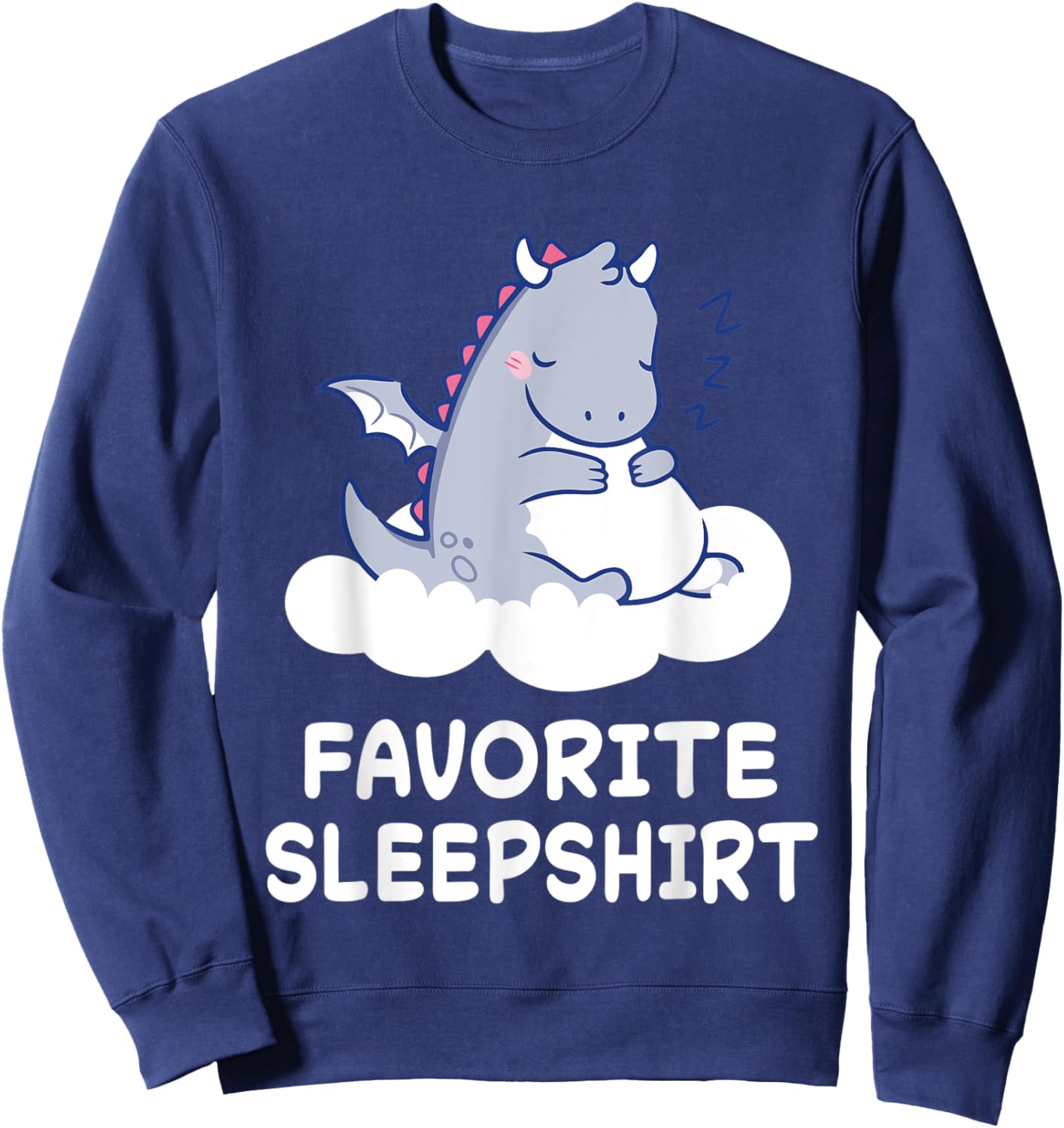 Dragon Dragons Nap Sleeping Sleep Pajama Pajamas Nightgown Sweatshirt - Sweatshirt | Navy