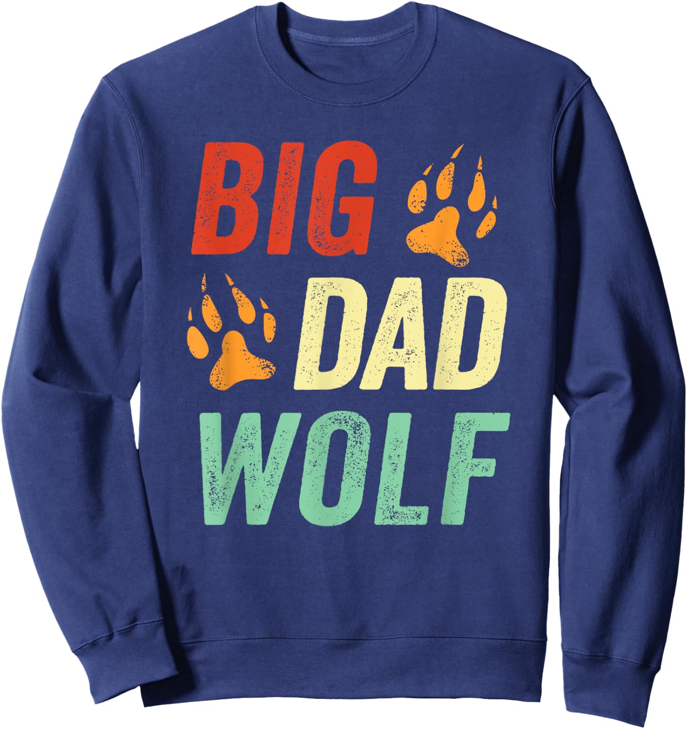 Dad Halloween Shirt Men Daddy Halloween Costume Big Dad Wolf Sweatshirt - Sweatshirt | Navy