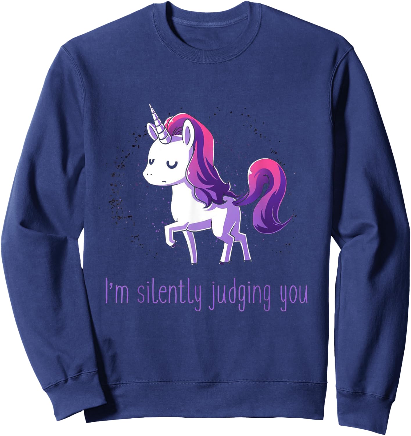 Silently Judging You Unicorn Sweatshirt - Sweatshirt | Navy